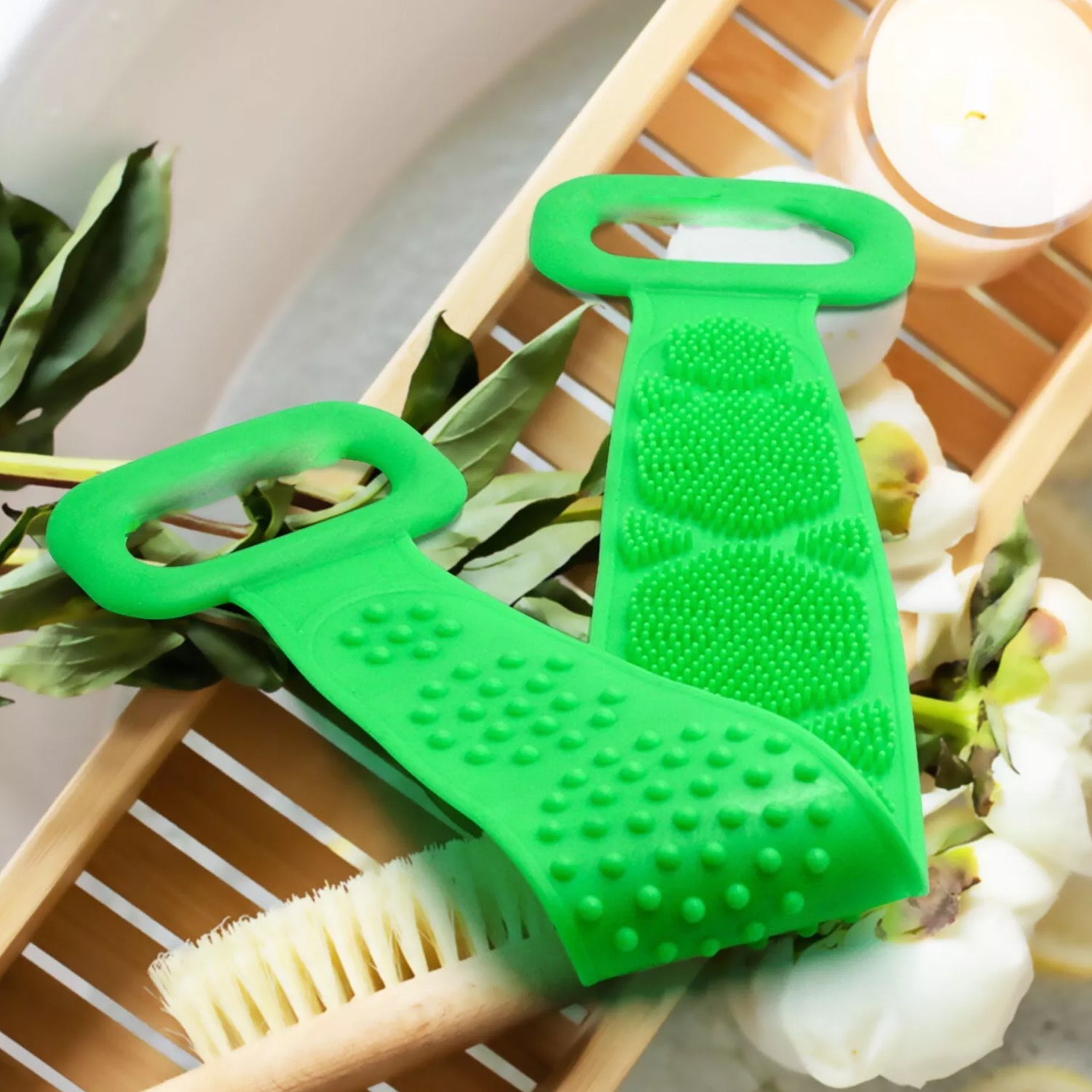 Silicone Body Back Scrubber Double Side Bathing Brush for Skin Deep Cleaning Massage, Dead Skin Removal (135 Gm | Big Size / 1pc) - Shivani Jaswal Silicone Body Back Scrubber Double Side Bathing Brush for Skin Deep Cleaning Massage, Dead Skin Removal (135 Gm | Big Size / 1pc)