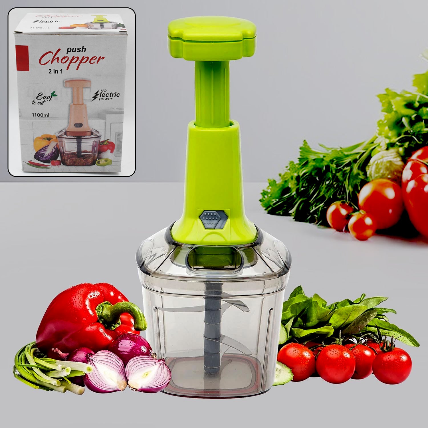 2in1 Press Vegetable Choppers for Kitchen (1100 ML) - Shivani Jaswal 2in1 Press Vegetable Choppers for Kitchen (1100 ML)