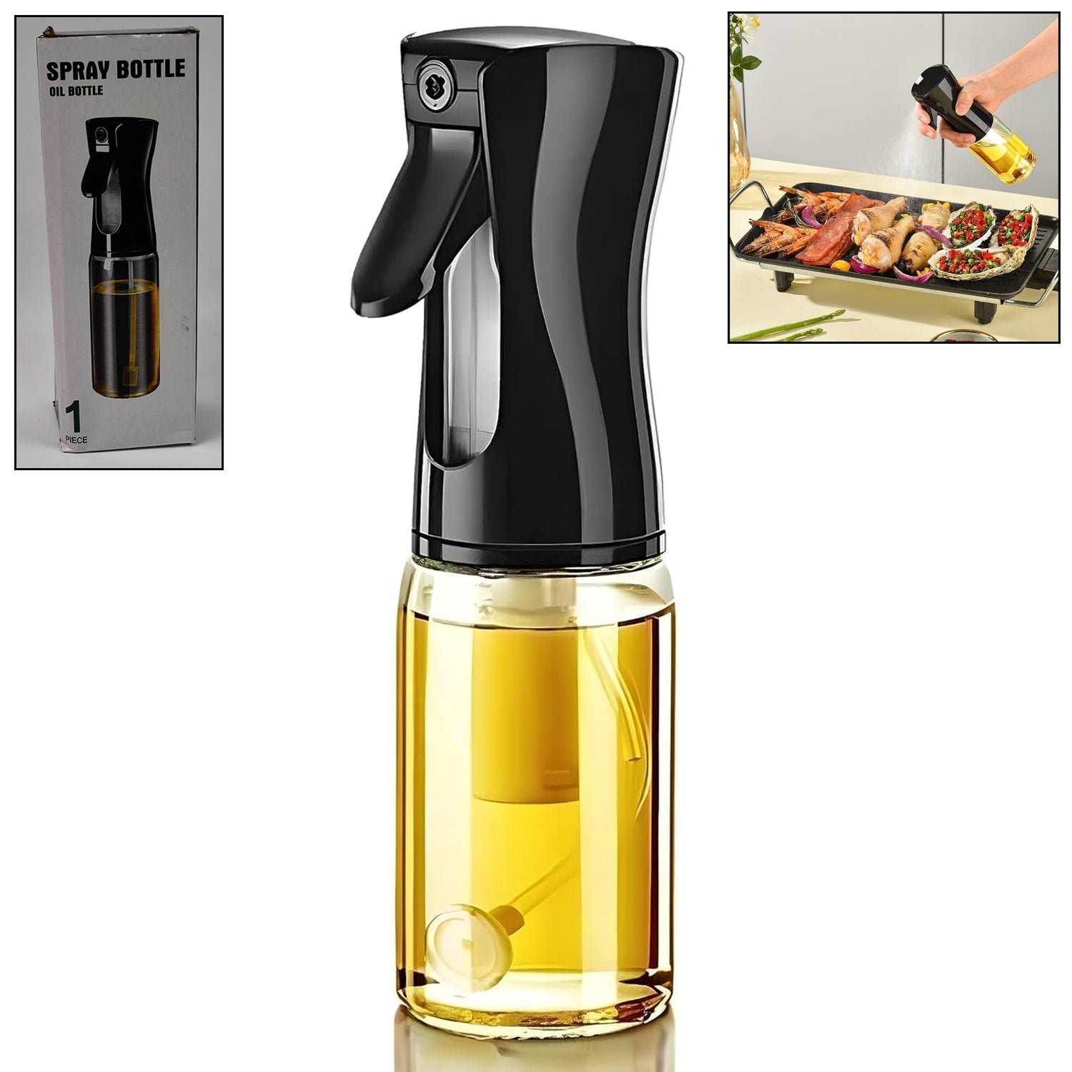 Glass Oil Dispenser Bottle Spray (1 Pc / 200 ml Approx) - Shivani Jaswal Glass Oil Dispenser Bottle Spray (1 Pc / 200 ml Approx)