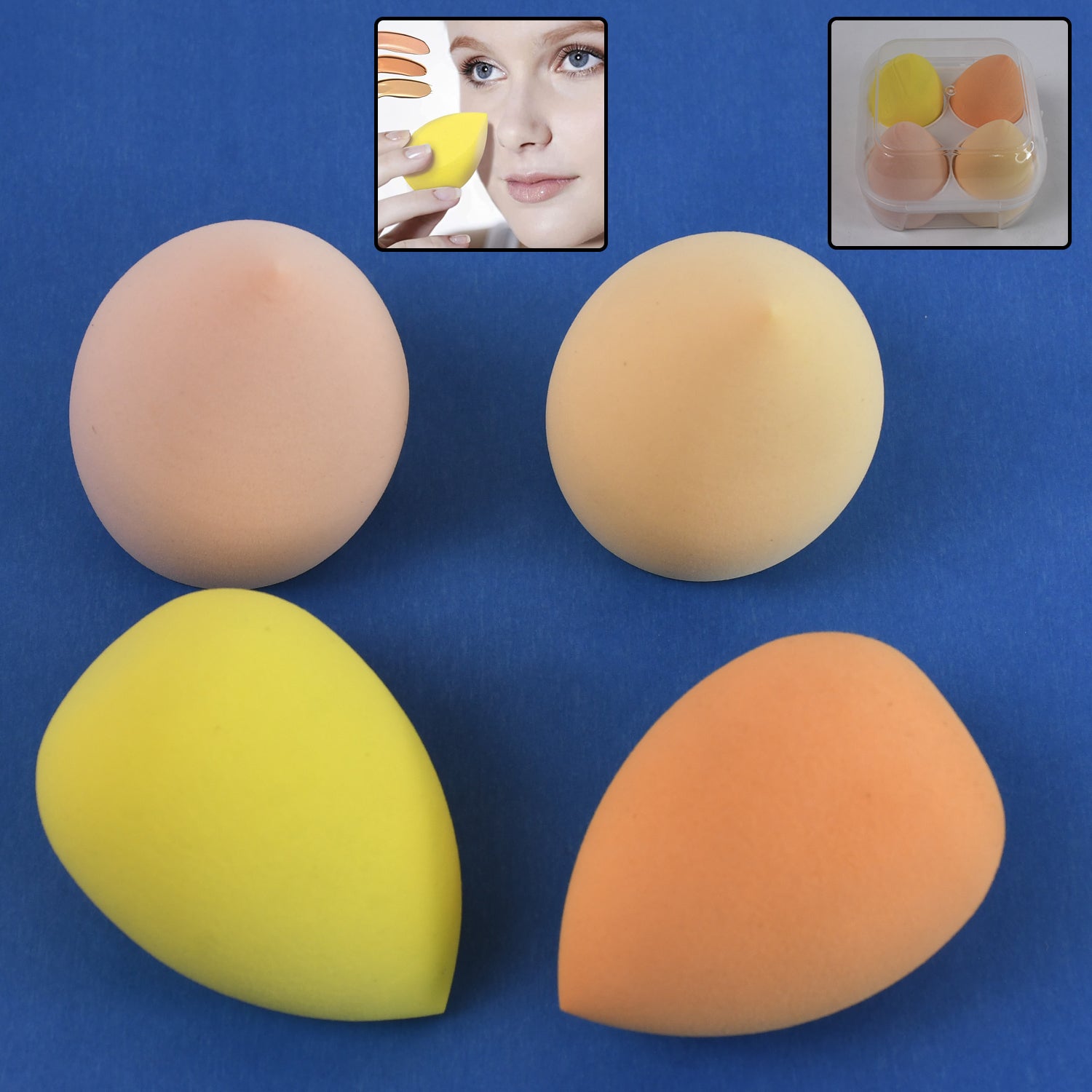 Makeup Sponges Set, Perfect for Liquid, Cream, and Powder (4 Pcs Set With Case) - Shivani Jaswal Makeup Sponges Set, Perfect for Liquid, Cream, and Powder (4 Pcs Set With Case)