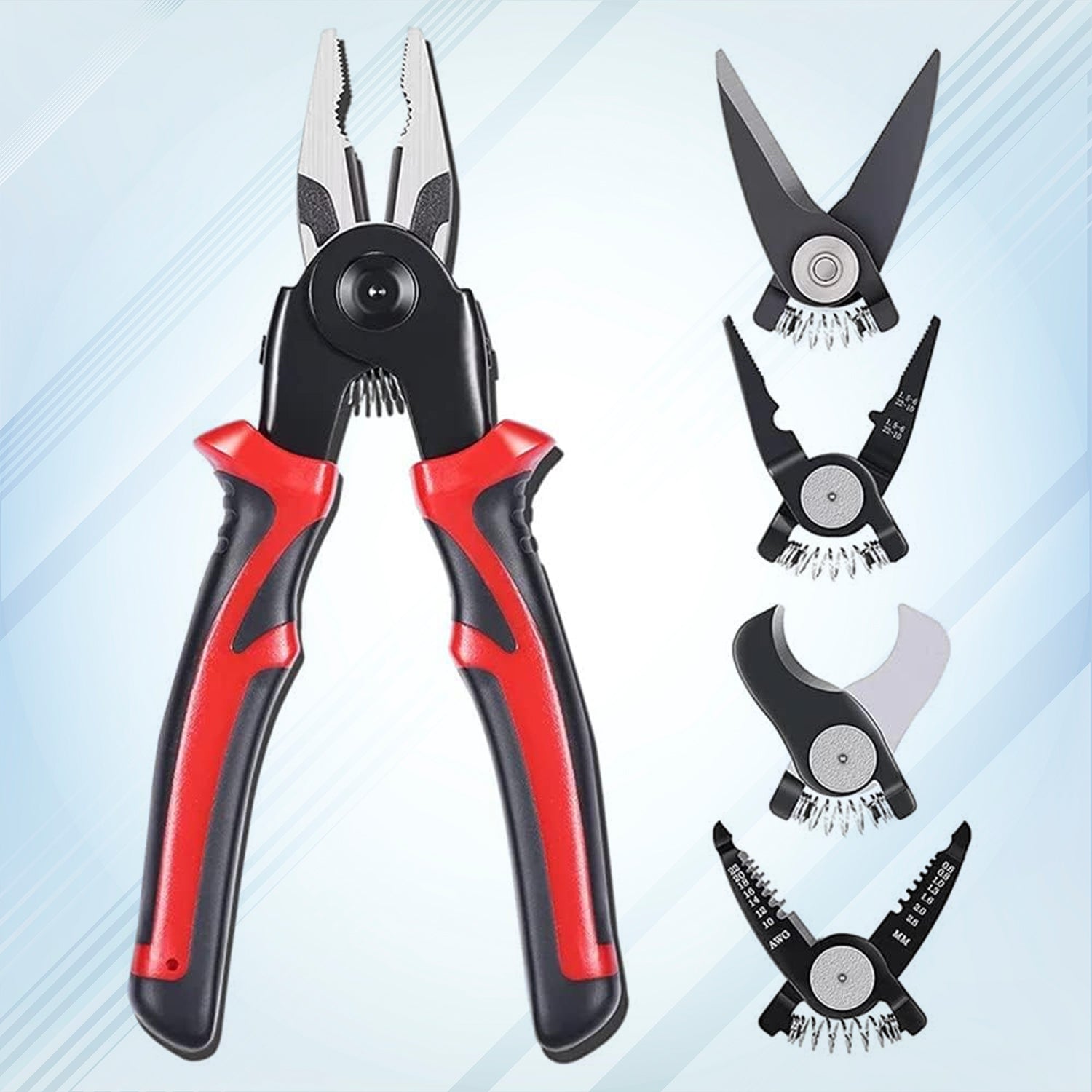 5 in 1 Wire Stripper Pliers Set, Soft Grip, Anti-Slip, Alloy Steel, Cutting, Gripping, Stripping - Shivani Jaswal 5 in 1 Wire Stripper Pliers Set, Soft Grip, Anti-Slip, Alloy Steel, Cutting, Gripping, Stripping