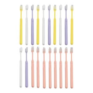 Plastic Toothbrush With Plastic Round Box (20 pcs Set)