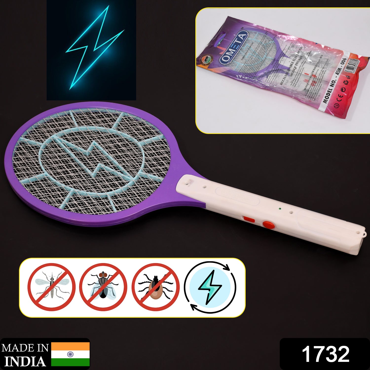 Rechargeable Mosquito Killer Racket – Electric Fly Swatter (1 Pc, Quality Assured) - Shivani Jaswal Rechargeable Mosquito Killer Racket – Electric Fly Swatter (1 Pc, Quality Assured)