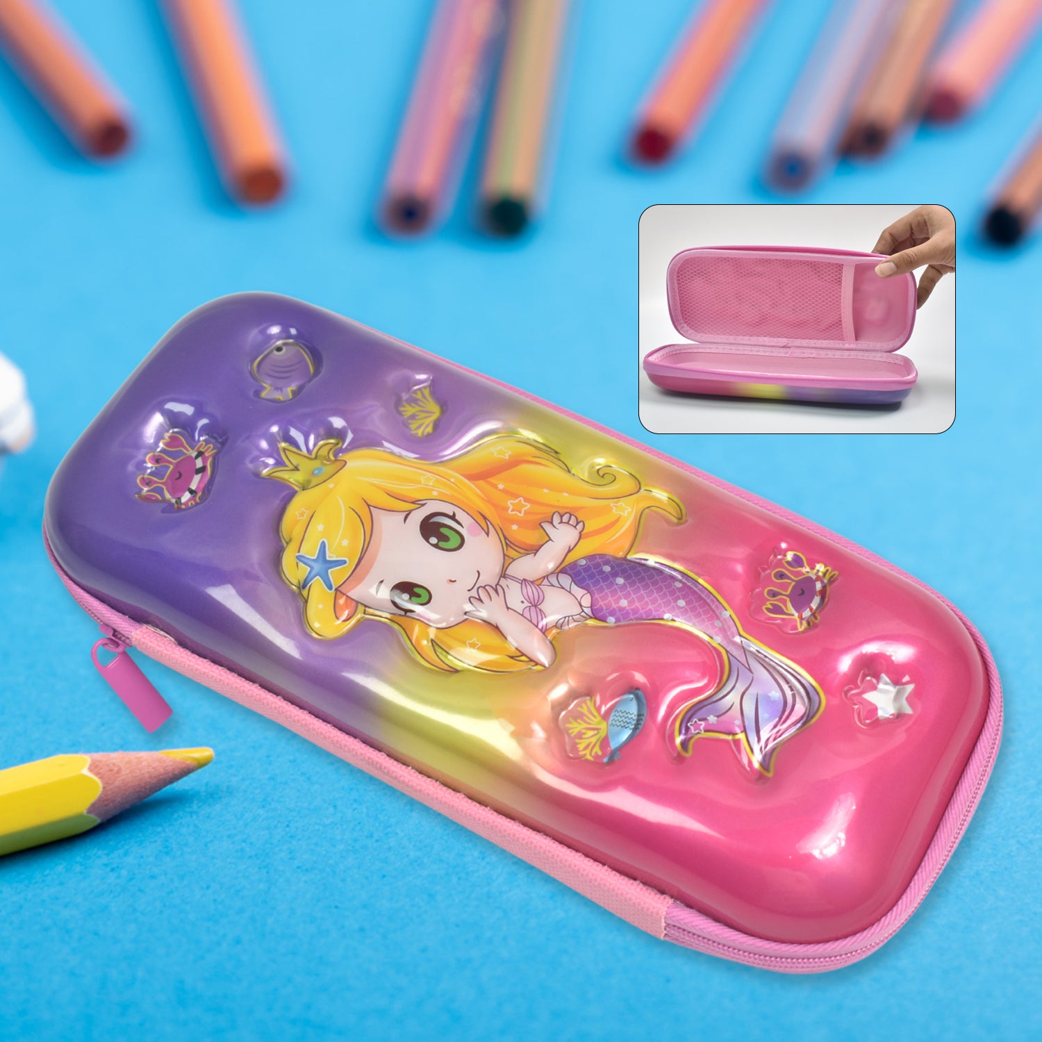 3D Cartoon Zipper Compass Box, Pencil Box (1 Pc) - Shivani Jaswal 3D Cartoon Zipper Compass Box, Pencil Box (1 Pc)
