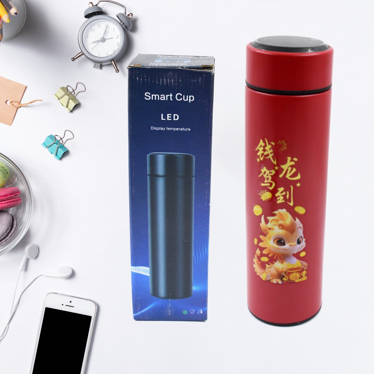 Printed Smart Vacuum Insulated Water Bottle with LED Temperature Display (1 Pc / 500 ML Approx / Multicolor) - Shivani Jaswal Printed Smart Vacuum Insulated Water Bottle with LED Temperature Display (1 Pc / 500 ML Approx / Multicolor)