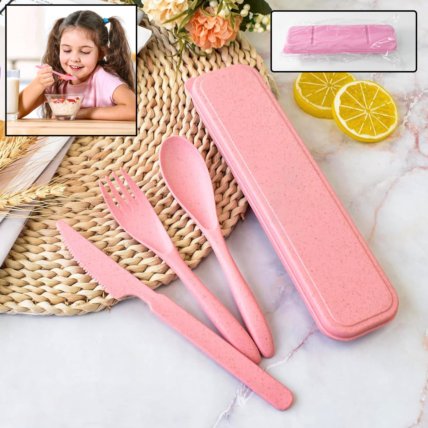 4 in 1 Travel Utensils Plastic Spoons and Forks Sets for Lunch Box (3 Pc With Case) - Shivani Jaswal 4 in 1 Travel Utensils Plastic Spoons and Forks Sets for Lunch Box (3 Pc With Case)