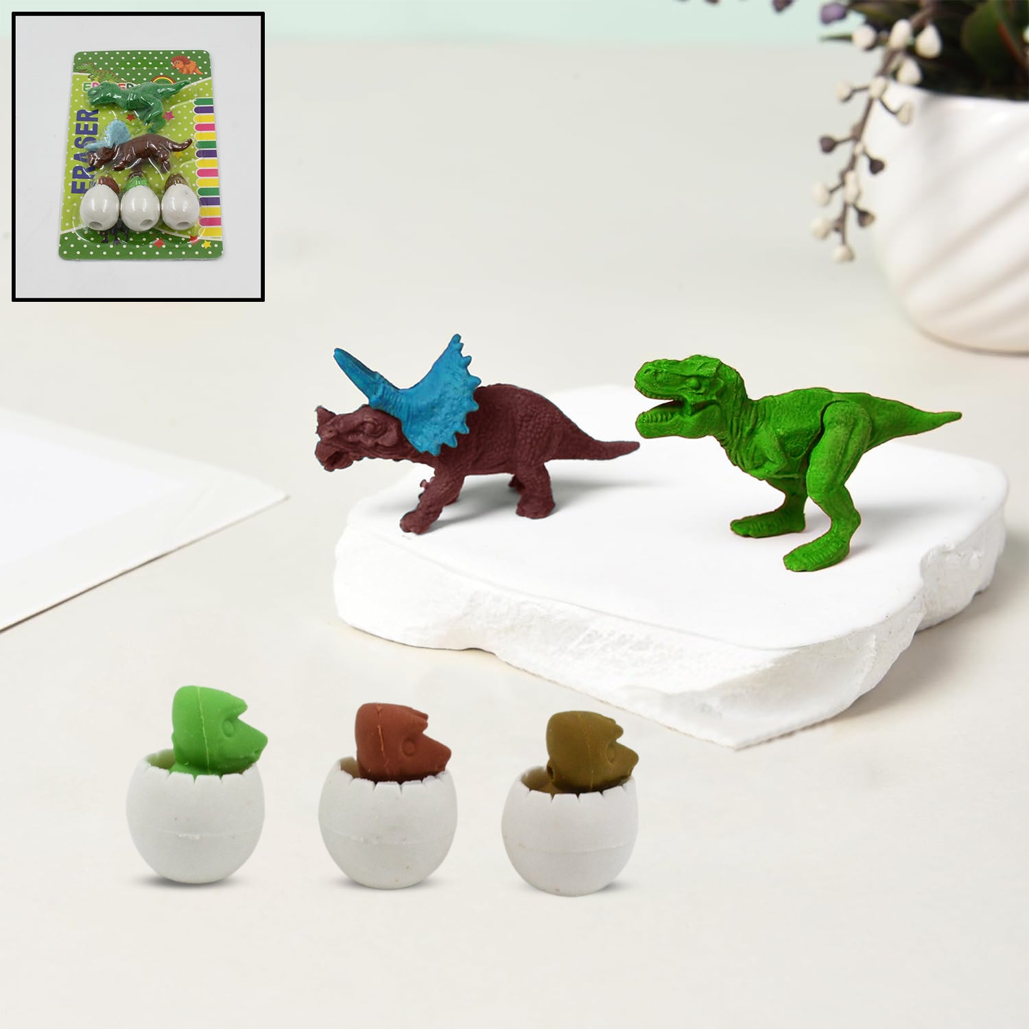 Dinosaur & Egg Shaped 3D Puzzle Erasers – Fun Mini Erasers for Kids (5 Pcs Set) - Shivani Jaswal Dinosaur & Egg Shaped 3D Puzzle Erasers – Fun Mini Erasers for Kids (5 Pcs Set)