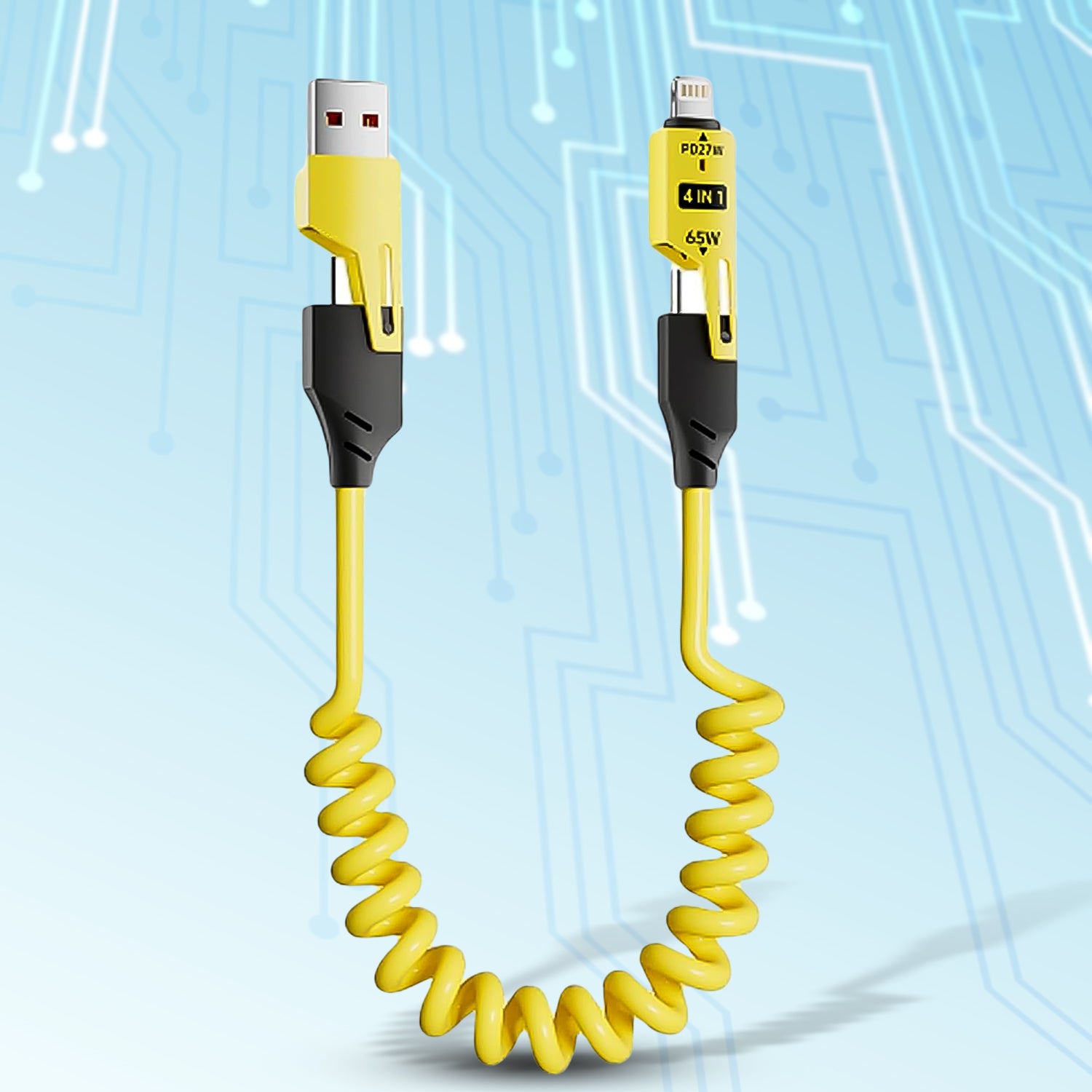 4 in 1 Spring Fast Charging Cable (1 Pc / 1.5 Mtr Long) - Shivani Jaswal 4 in 1 Spring Fast Charging Cable (1 Pc / 1.5 Mtr Long)