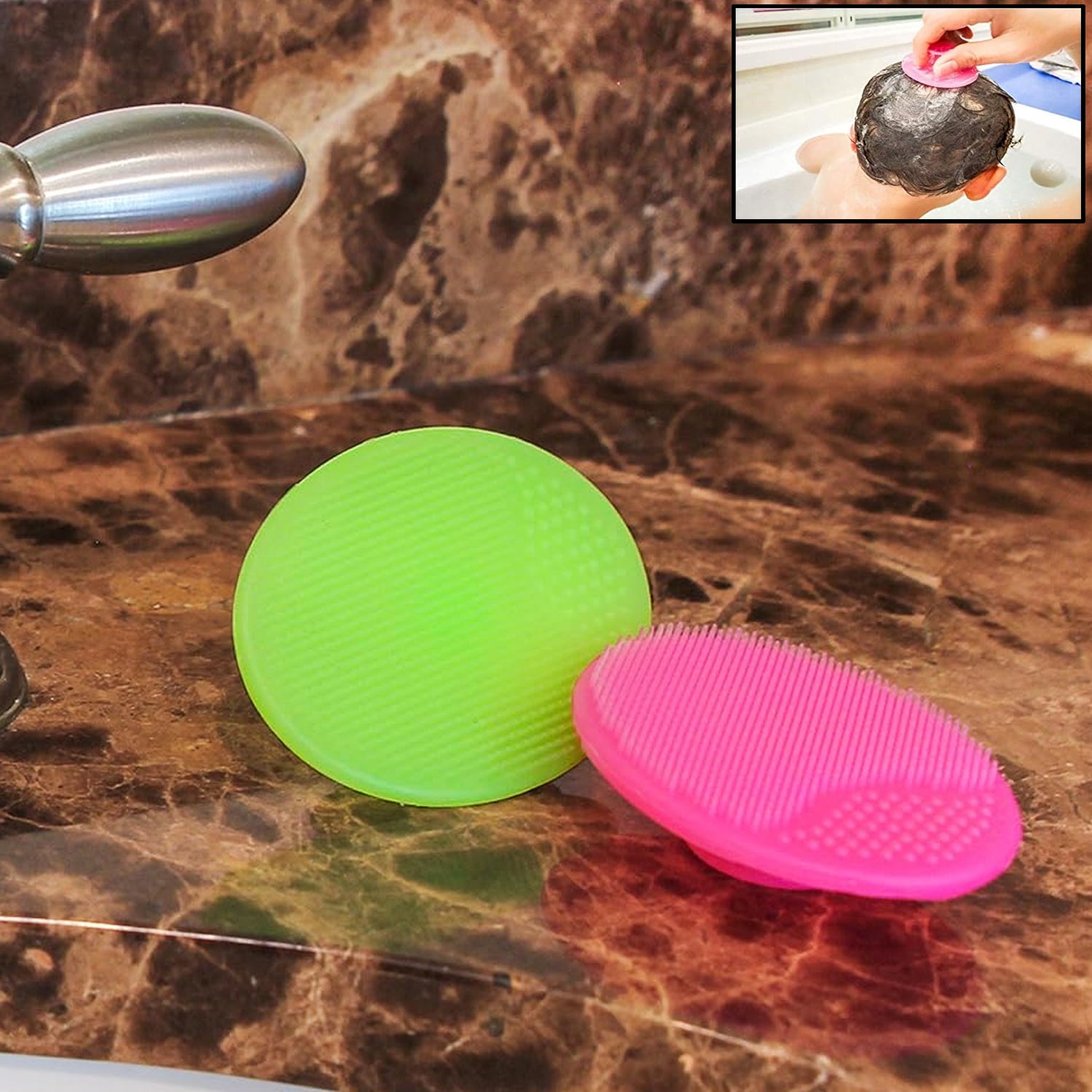 Bath & Facial Cleansing Brush, Soft Silicone Face Scrubber (2 Pc Set) - Shivani Jaswal Bath & Facial Cleansing Brush, Soft Silicone Face Scrubber (2 Pc Set)