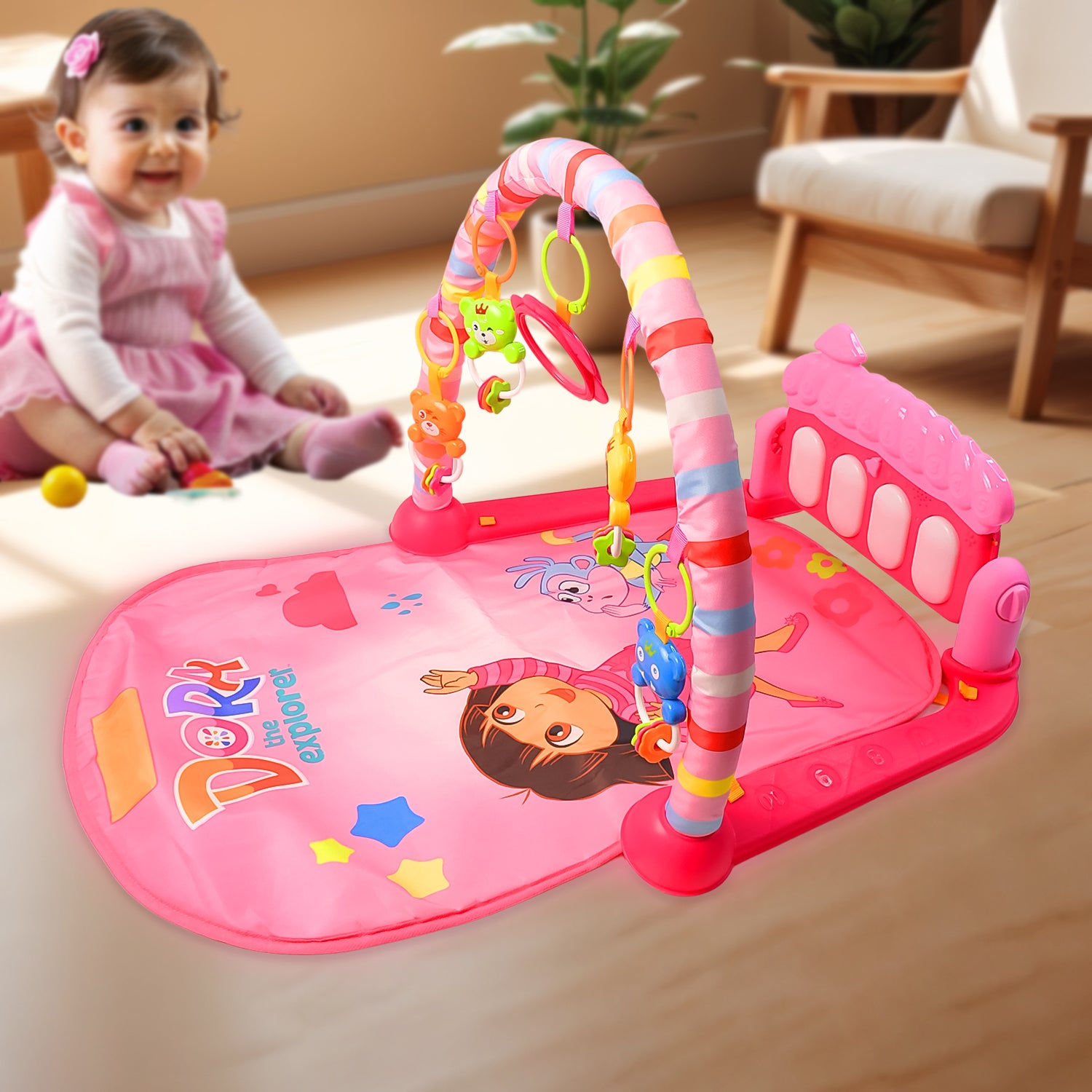 2in1 Baby Kick and Play Piano Gym Mat & Fitness Rack (1 Set) - Shivani Jaswal 2in1 Baby Kick and Play Piano Gym Mat & Fitness Rack (1 Set)