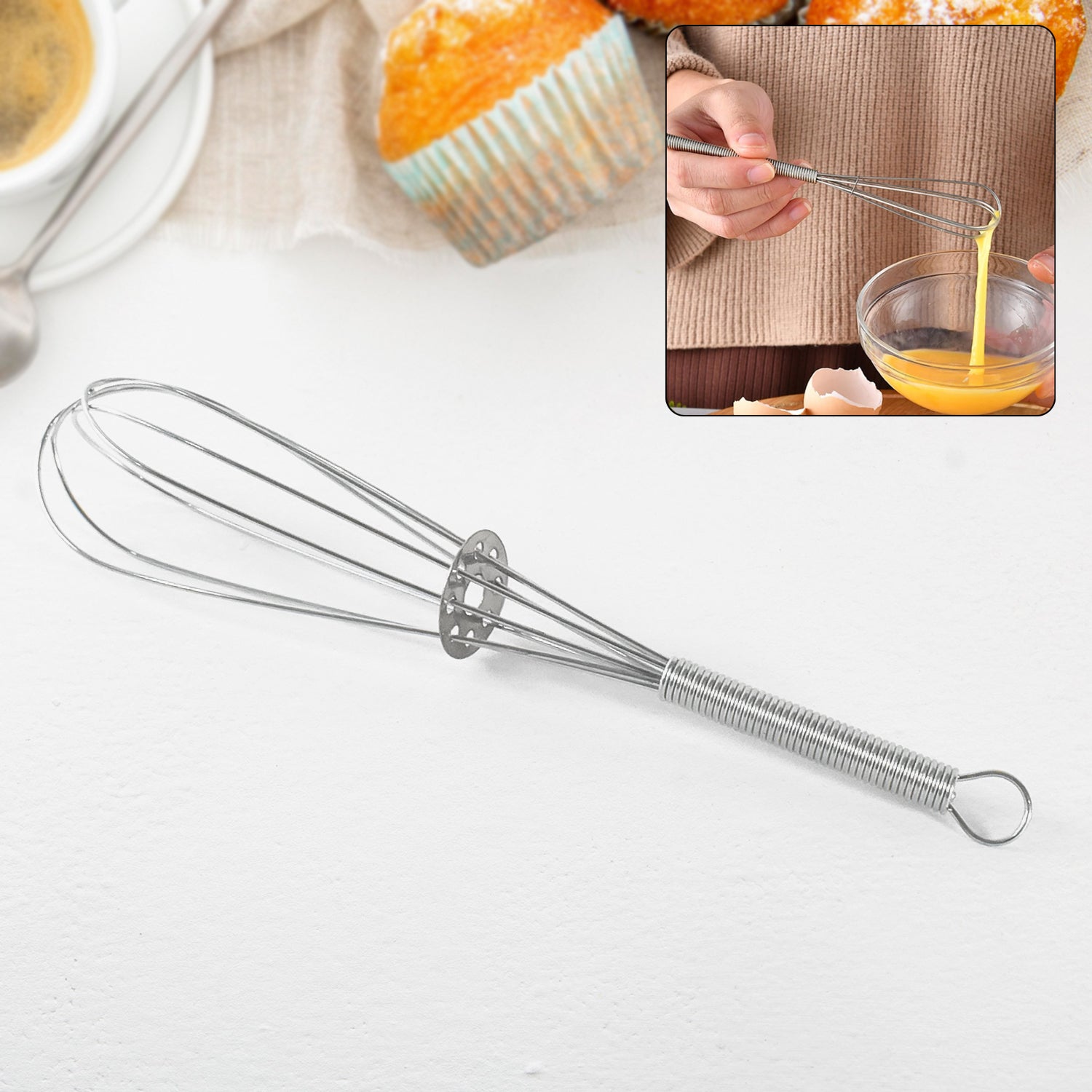 Kitchen Whisk, Stainless Steel Kitchen Tool (1 Pc / 16 cm) - Shivani Jaswal Kitchen Whisk, Stainless Steel Kitchen Tool (1 Pc / 16 cm)