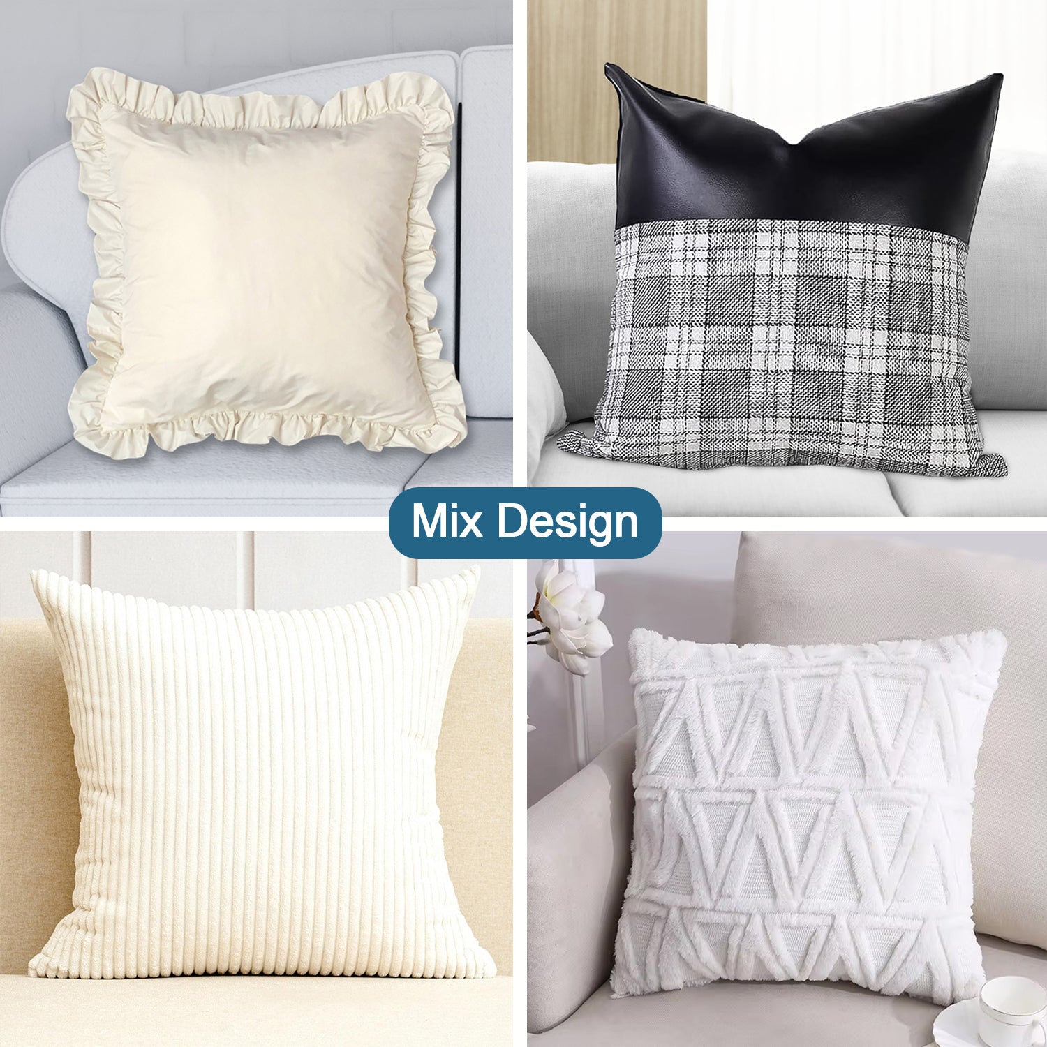 Pillow Covers, Couch Pillows Cover, Soft Decorative Cover (Mix Color & Design / 2 Pc) - Shivani Jaswal Pillow Covers, Couch Pillows Cover, Soft Decorative Cover (Mix Color & Design / 2 Pc)