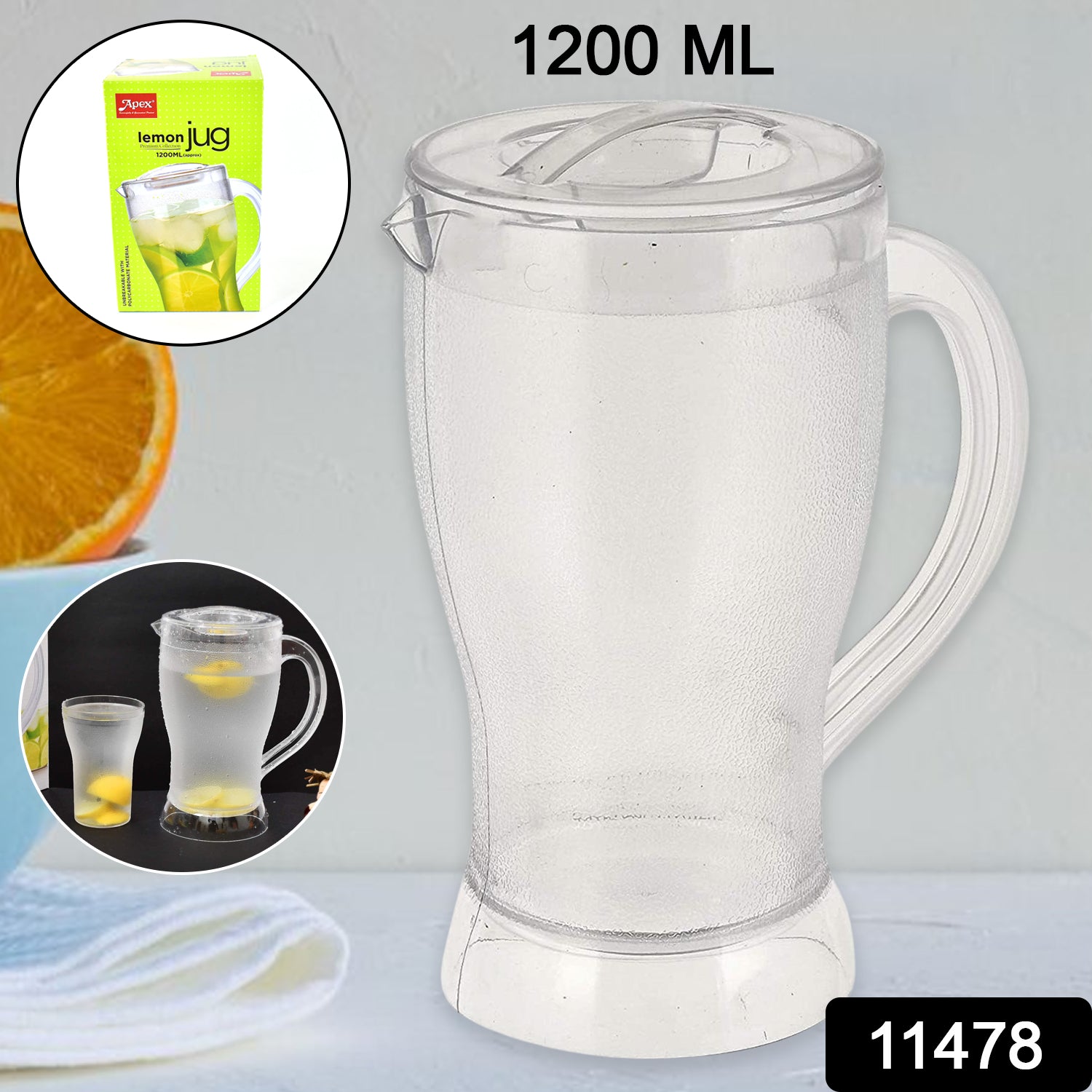 Apex Unbreakable Lemon Jug – 1200 ML (Approx / 1 Pc) - Shivani Jaswal Apex Unbreakable Lemon Jug – 1200 ML (Approx / 1 Pc)