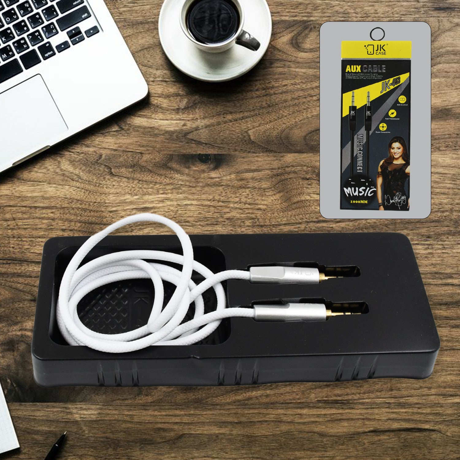 JK Aux Cable for Mobile and Tablet Home / Car Stereos & More (1 Pc / 1000MM) - Shivani Jaswal JK Aux Cable for Mobile and Tablet Home / Car Stereos & More (1 Pc / 1000MM)