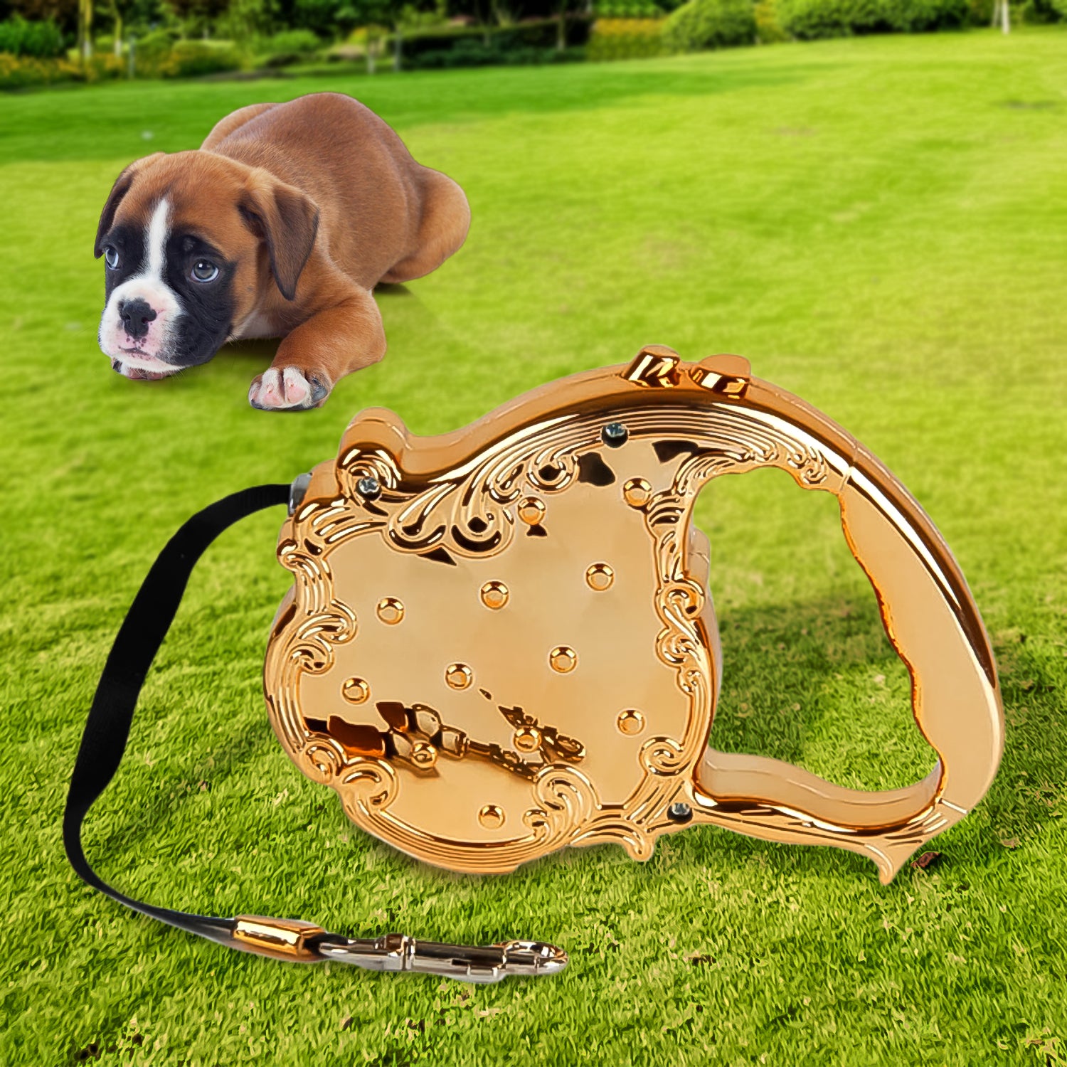 Retractable Telescopic Belt Rope Cat Golden Traction (3M Approx / 1 pc) - Shivani Jaswal Retractable Telescopic Belt Rope Cat Golden Traction (3M Approx / 1 pc)
