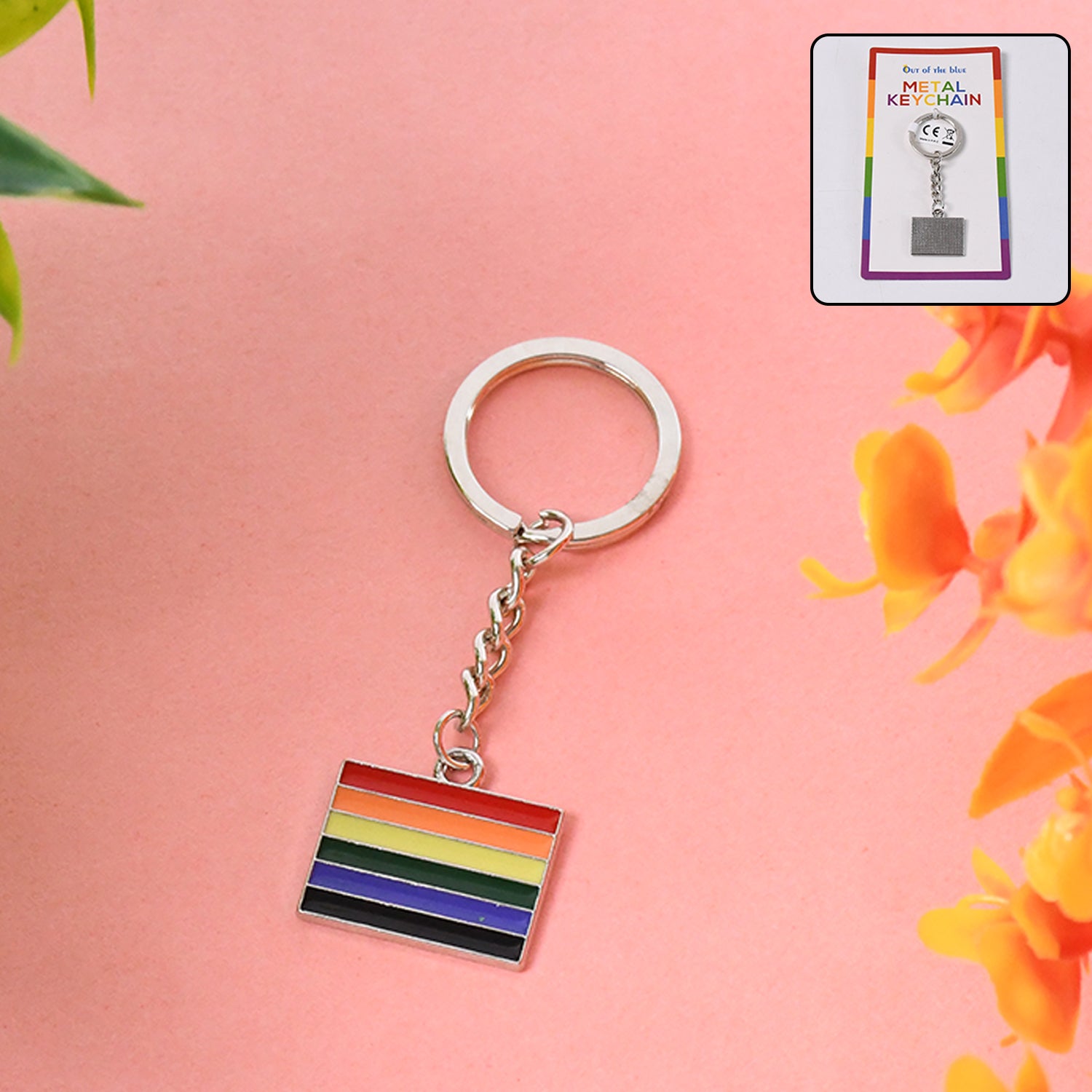 Rainbow Design Metal Keyring Key Chain (1 Pc Mix Design) - Shivani Jaswal Rainbow Design Metal Keyring Key Chain (1 Pc Mix Design)
