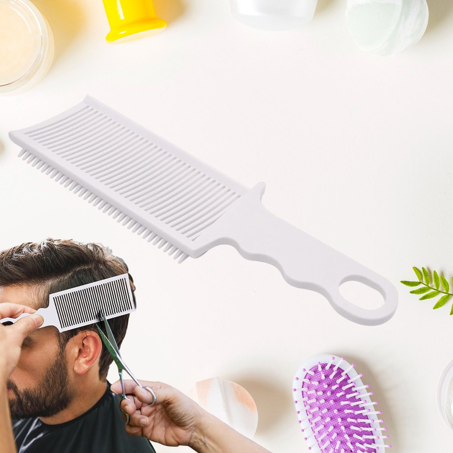 Ergonomic Flat Top Fading Clipper Comb Hair Care Styling | Brushes & Combs (1 Pc), Hair accessories - Shivani Jaswal Ergonomic Flat Top Fading Clipper Comb Hair Care Styling | Brushes & Combs (1 Pc), Hair accessories