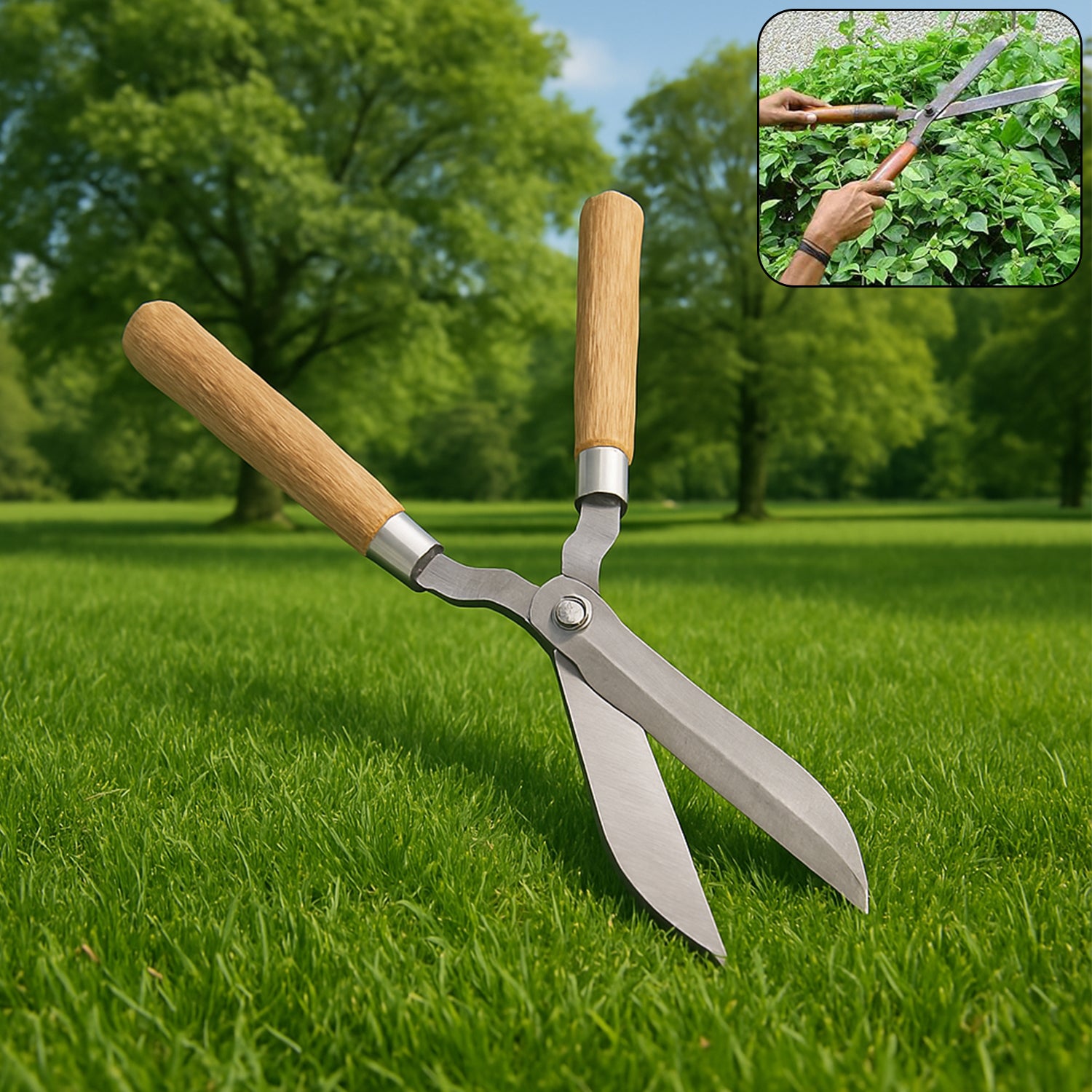 Heavy-Duty B Grade Hedge Shear with Wooden Handle - Shivani Jaswal Heavy-Duty B Grade Hedge Shear with Wooden Handle