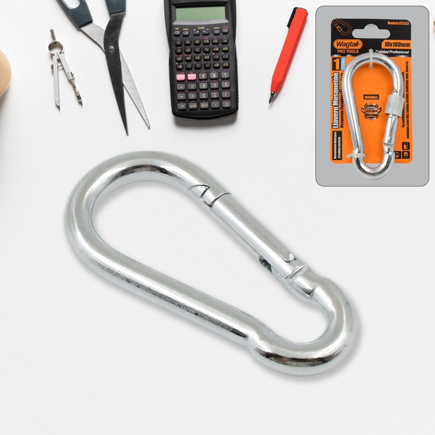 Snap Hook With Screw-Stainless Steel Snap Hook Clip Heavy Duty, Carabiner Clip (10×100 MM / 1 Pc) - Shivani Jaswal Snap Hook With Screw-Stainless Steel Snap Hook Clip Heavy Duty, Carabiner Clip (10×100 MM / 1 Pc)