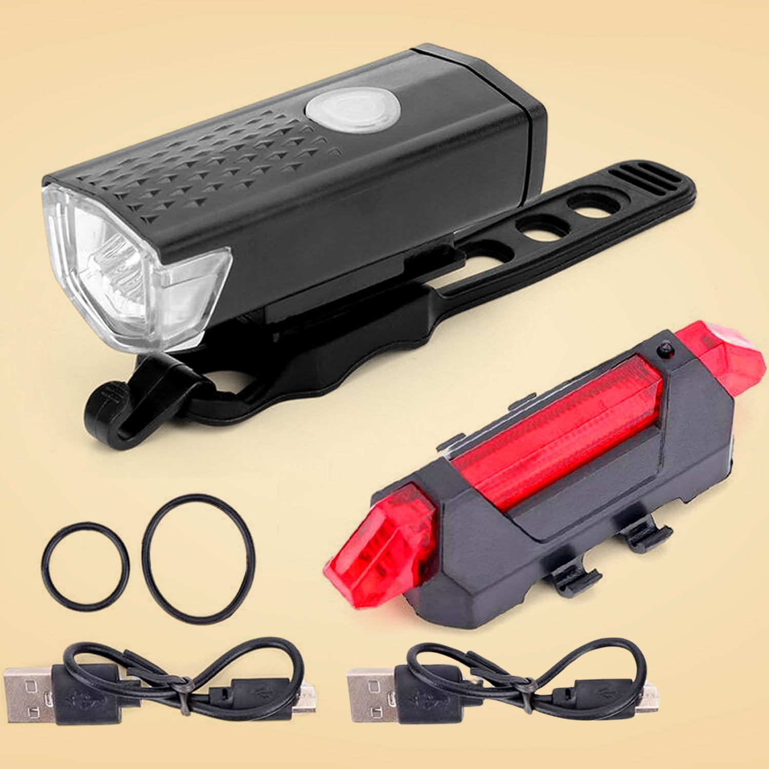 Combo of Bicycle LED USB Rechargeable Head Light and Tail Light (2 Pc Set) - Shivani Jaswal Combo of Bicycle LED USB Rechargeable Head Light and Tail Light (2 Pc Set)