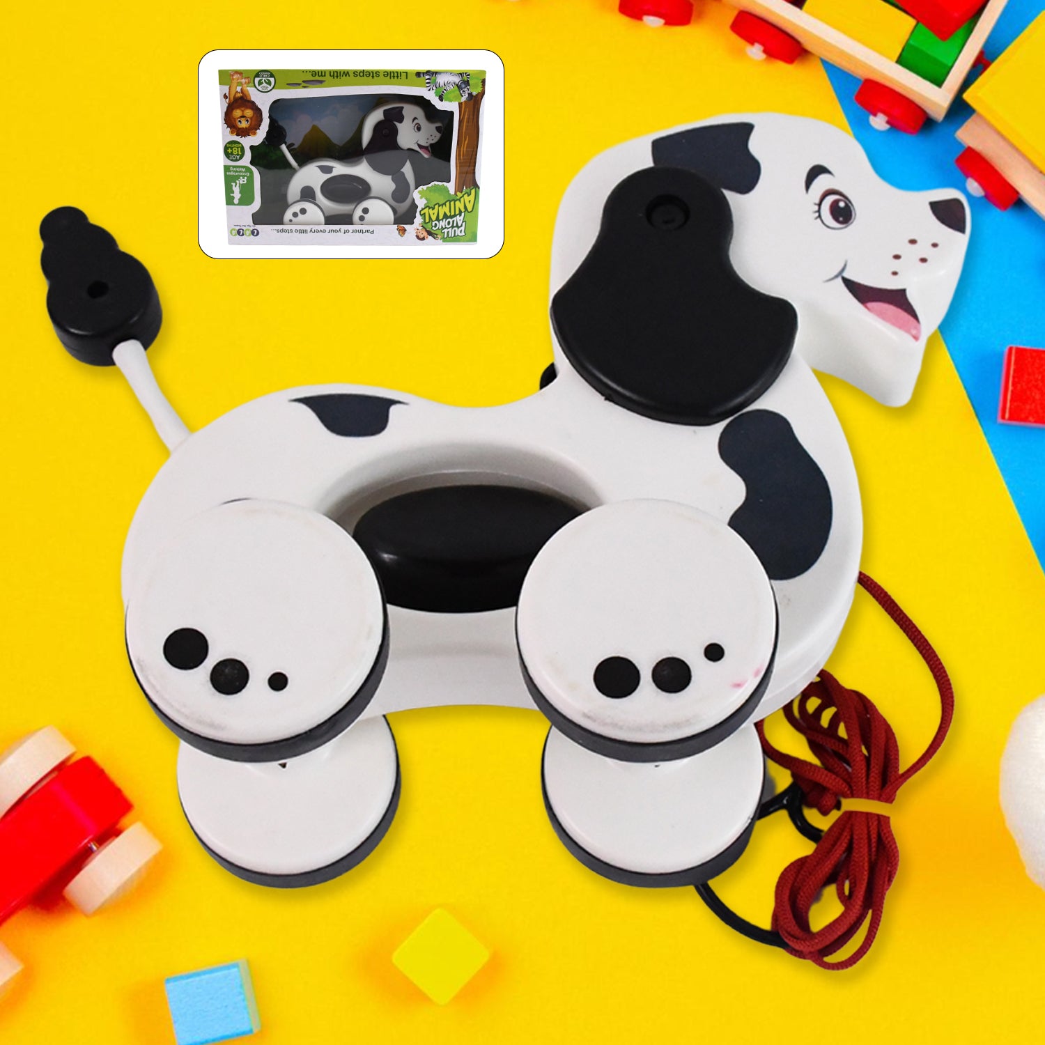 Dog Pull Along Toddler Toy with Attractive Design (1 Pc) - Shivani Jaswal Dog Pull Along Toddler Toy with Attractive Design (1 Pc)