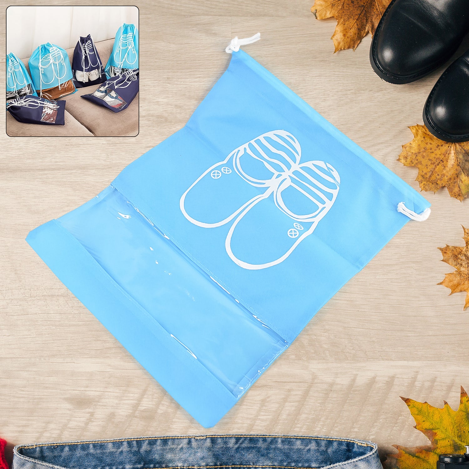 Shoes Storage Bag Closet Organizer Non-Woven Travel Portable Bag (1 Pc / ) - Shivani Jaswal Shoes Storage Bag Closet Organizer Non-Woven Travel Portable Bag (1 Pc / )