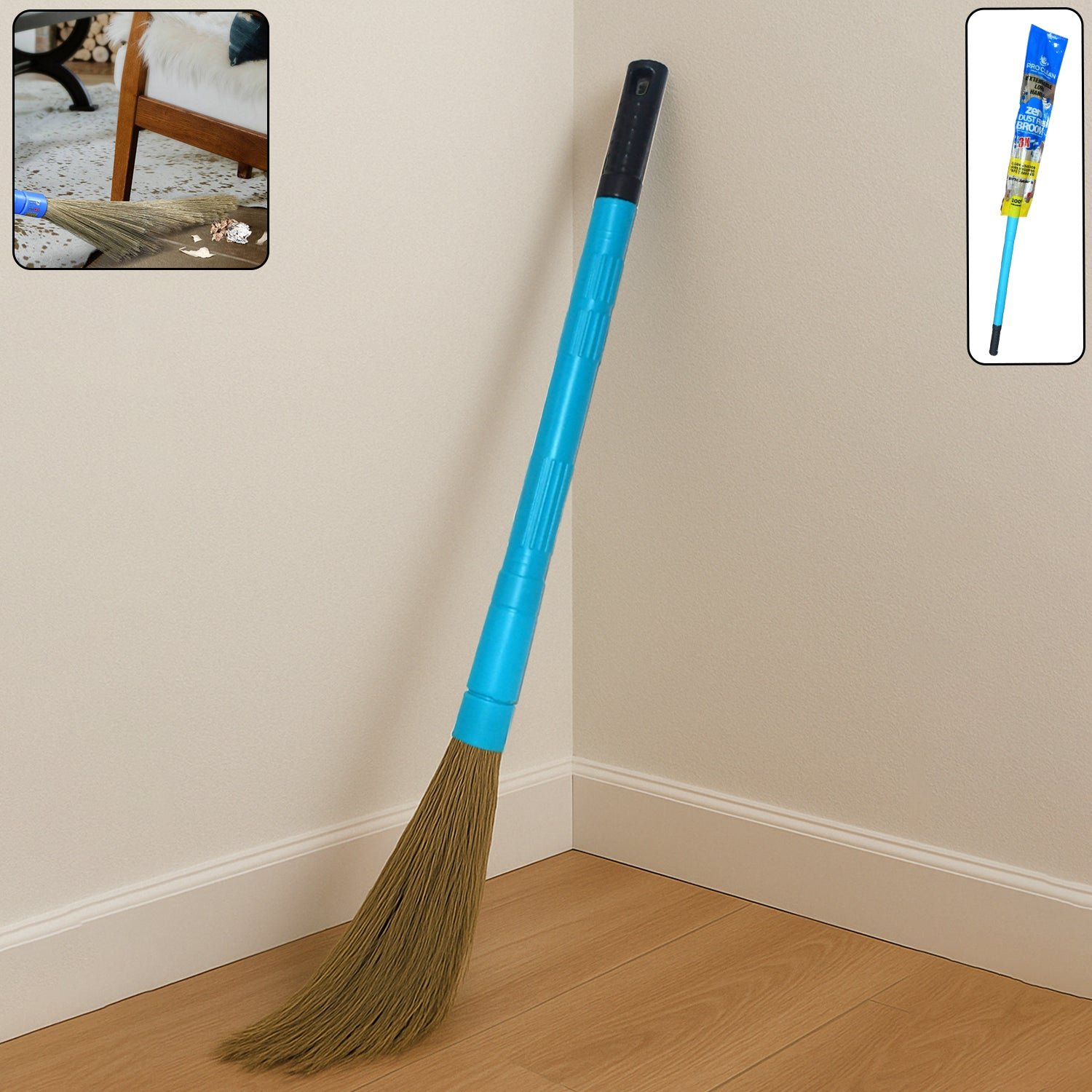 Pro Clean Expandable Floor Broom with Plastic Handle - Shivani Jaswal Pro Clean Expandable Floor Broom with Plastic Handle