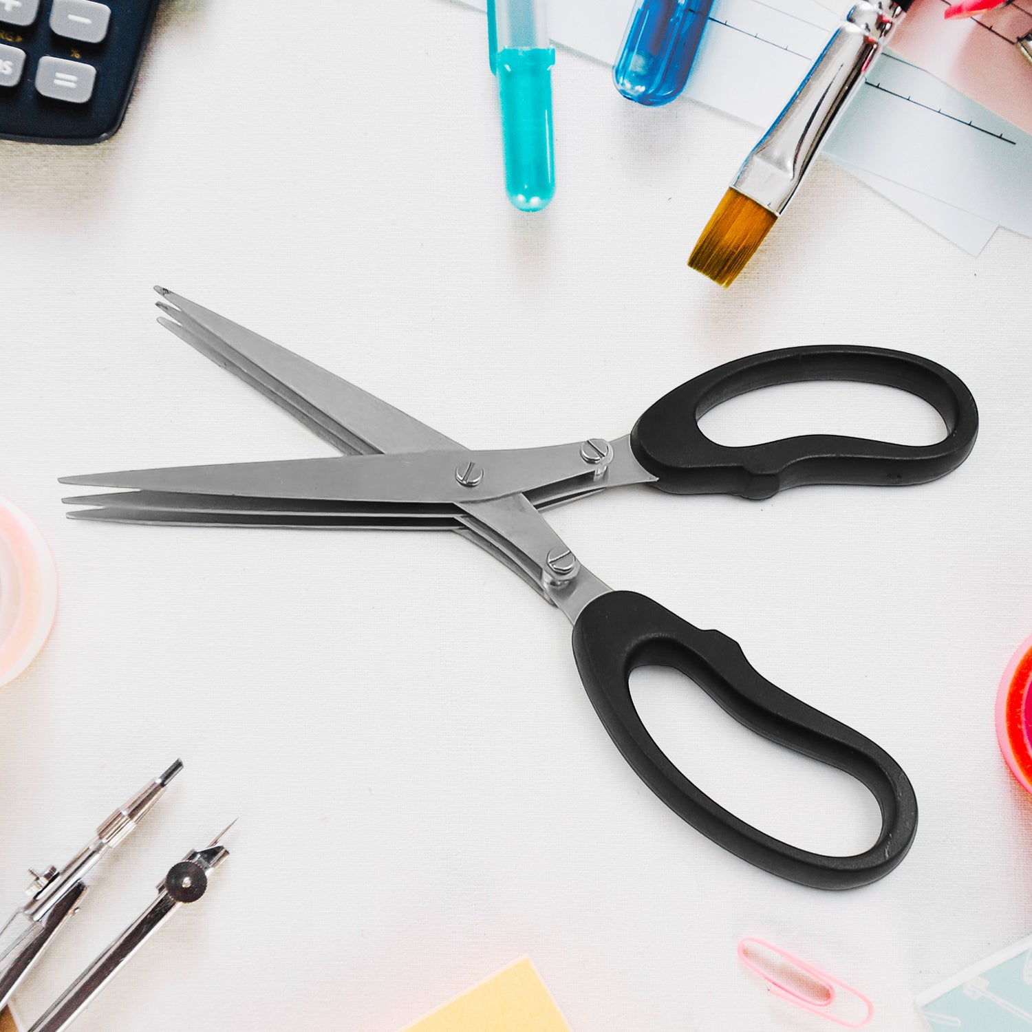 Multifunction Vegetable Stainless Steel Herbs Scissor With 3 Blades (1 Pc) - Shivani Jaswal Multifunction Vegetable Stainless Steel Herbs Scissor With 3 Blades (1 Pc)