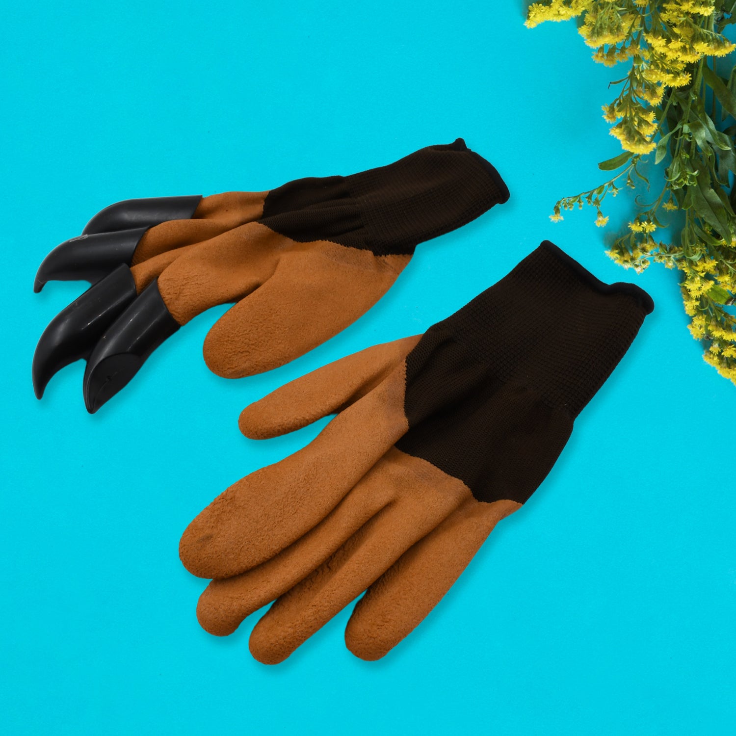 Garden Farming Gloves With Hand Fingertips & Plastic Claws (1 Pair) - Shivani Jaswal Garden Farming Gloves With Hand Fingertips & Plastic Claws (1 Pair)