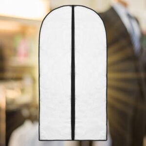 Foldable Non Woven Men's Coat Blazer Suit Cover (80Ã—60 CM / 1 Pc / Black Side Chain Suit Cover)