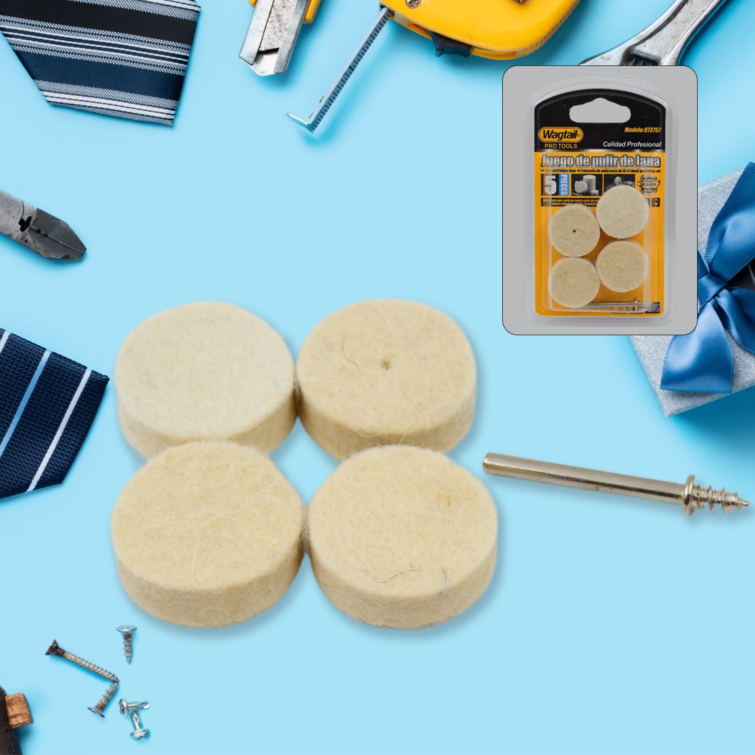 Rotary Tool Accessory Wool Felt Polishing Pad Felt (5 Pcs Set) - Shivani Jaswal Rotary Tool Accessory Wool Felt Polishing Pad Felt (5 Pcs Set)