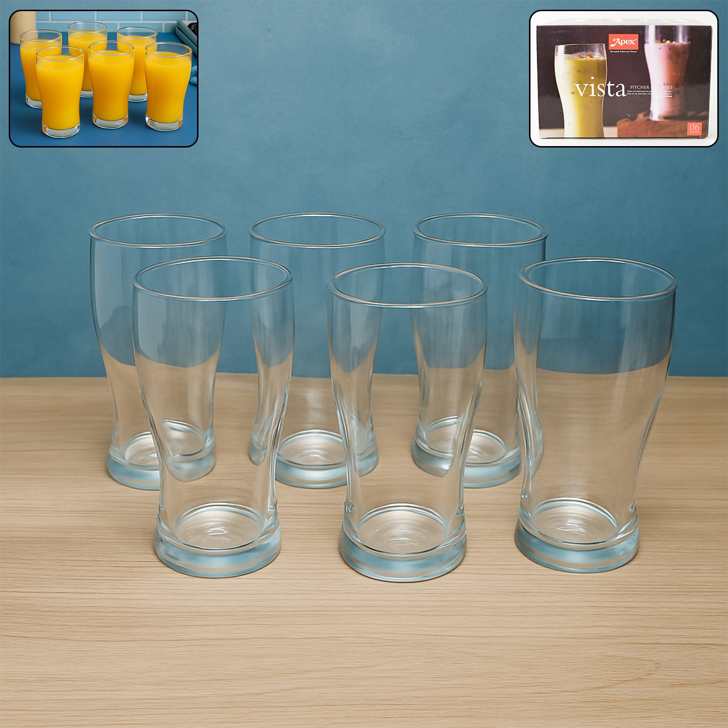 Apex Vista Unbreakable Pitcher Glass Set – 350 ML (Approx) | 6-Piece - Shivani Jaswal Apex Vista Unbreakable Pitcher Glass Set – 350 ML (Approx) | 6-Piece