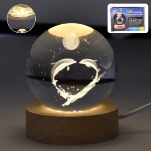 Fish 3D Crystal Ball lamps With Base (1 Pc)