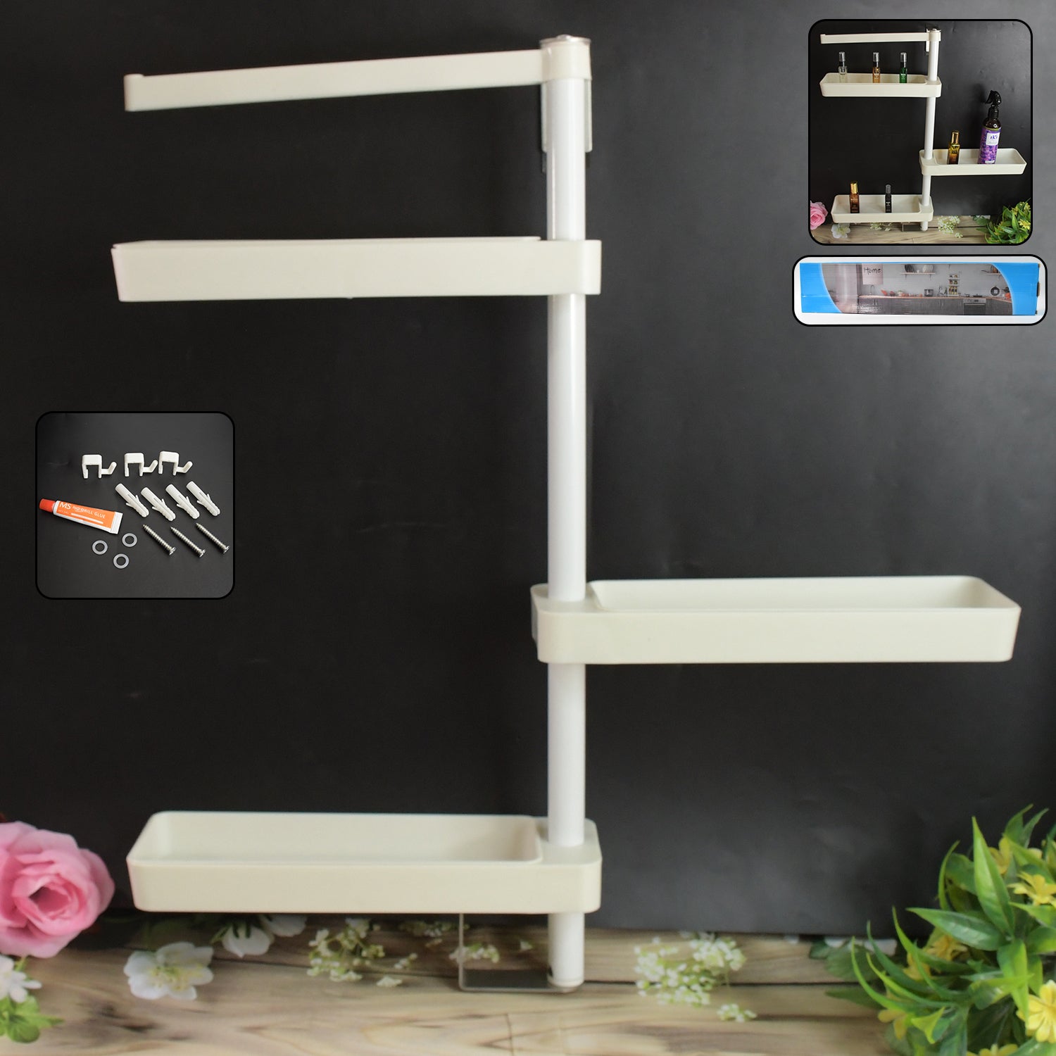 Kitchen Organization Rotating Shelf Storage Racks Multipurpose Adjustable (1 Set) - Shivani Jaswal Kitchen Organization Rotating Shelf Storage Racks Multipurpose Adjustable (1 Set)