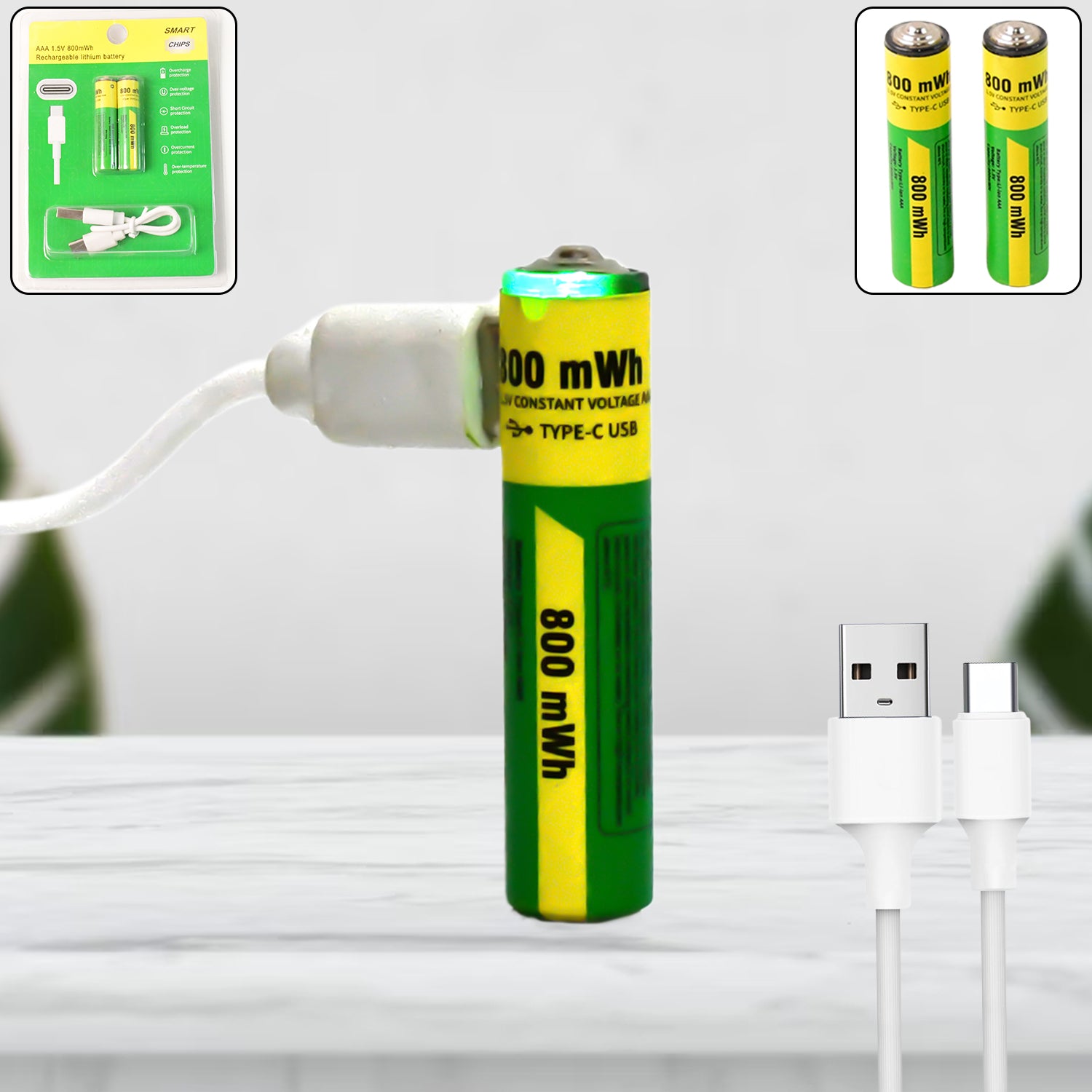 AAA Rechargeable 800 mWh Batteries With Recharging Cable (2 Pc Set) - Shivani Jaswal AAA Rechargeable 800 mWh Batteries With Recharging Cable (2 Pc Set)