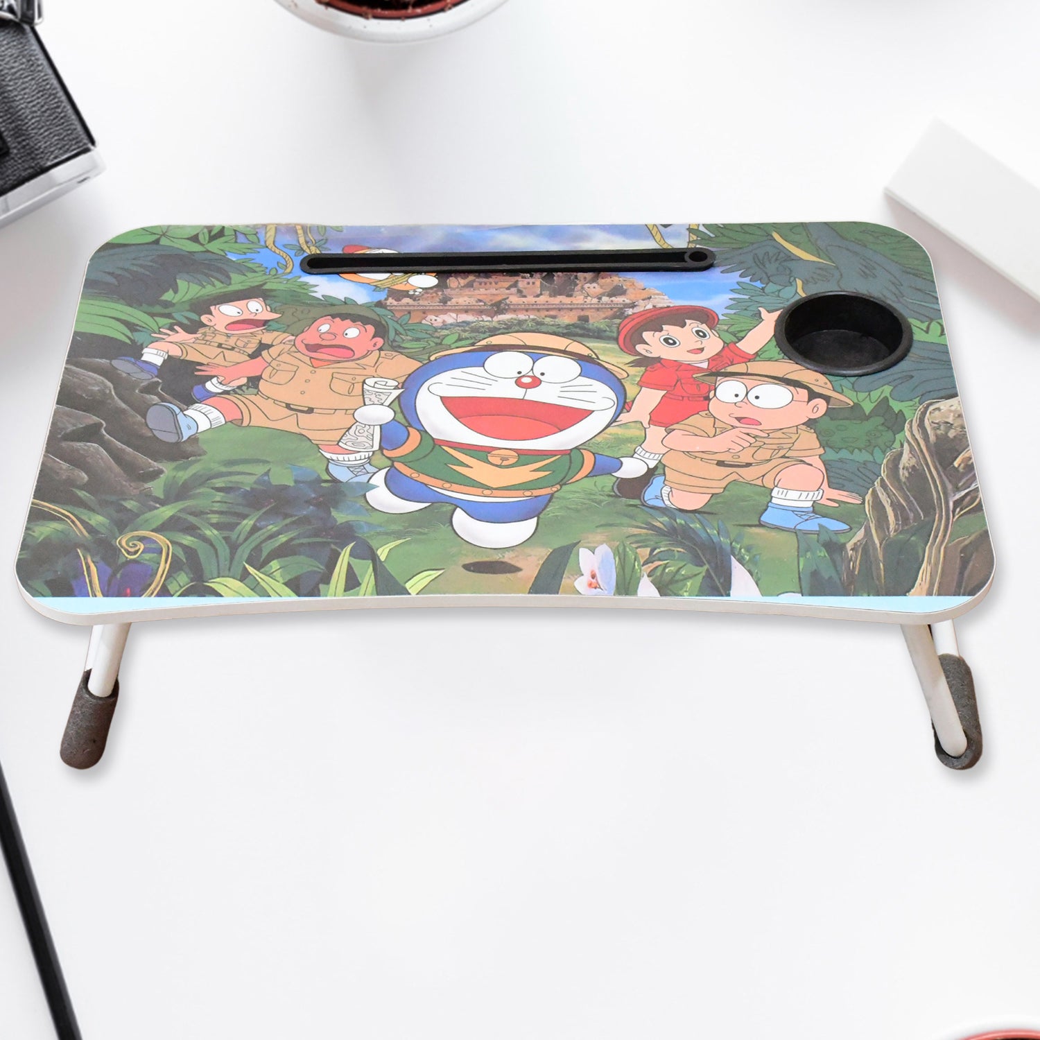 Multi-Purpose Laptop Desk for Study and Reading with Foldable, Cupholder & Drawer (1 Pc / Mix Catoon Design / 58×38 Cm) - Shivani Jaswal Multi-Purpose Laptop Desk for Study and Reading with Foldable, Cupholder & Drawer (1 Pc / Mix Catoon Design / 58×38 Cm)