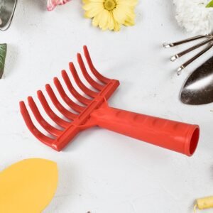 Heavy Duty Plastic Garden Hand Rake â€“ 9-Tooth Cultivator Tool (1 Pc)