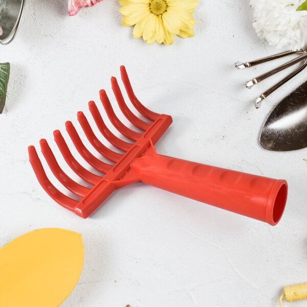 Heavy Duty Plastic Garden Hand Rake â€“ 9-Tooth Cultivator Tool (1 Pc)
