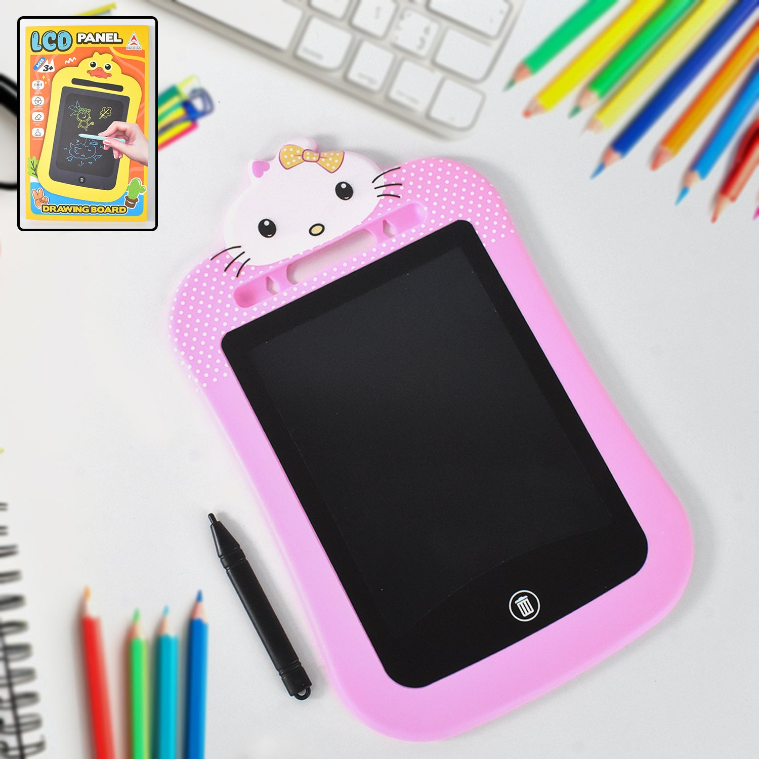 Kids Portable LCD Writing Tablet (1 Pc / Mix Design) - Shivani Jaswal Kids Portable LCD Writing Tablet (1 Pc / Mix Design)