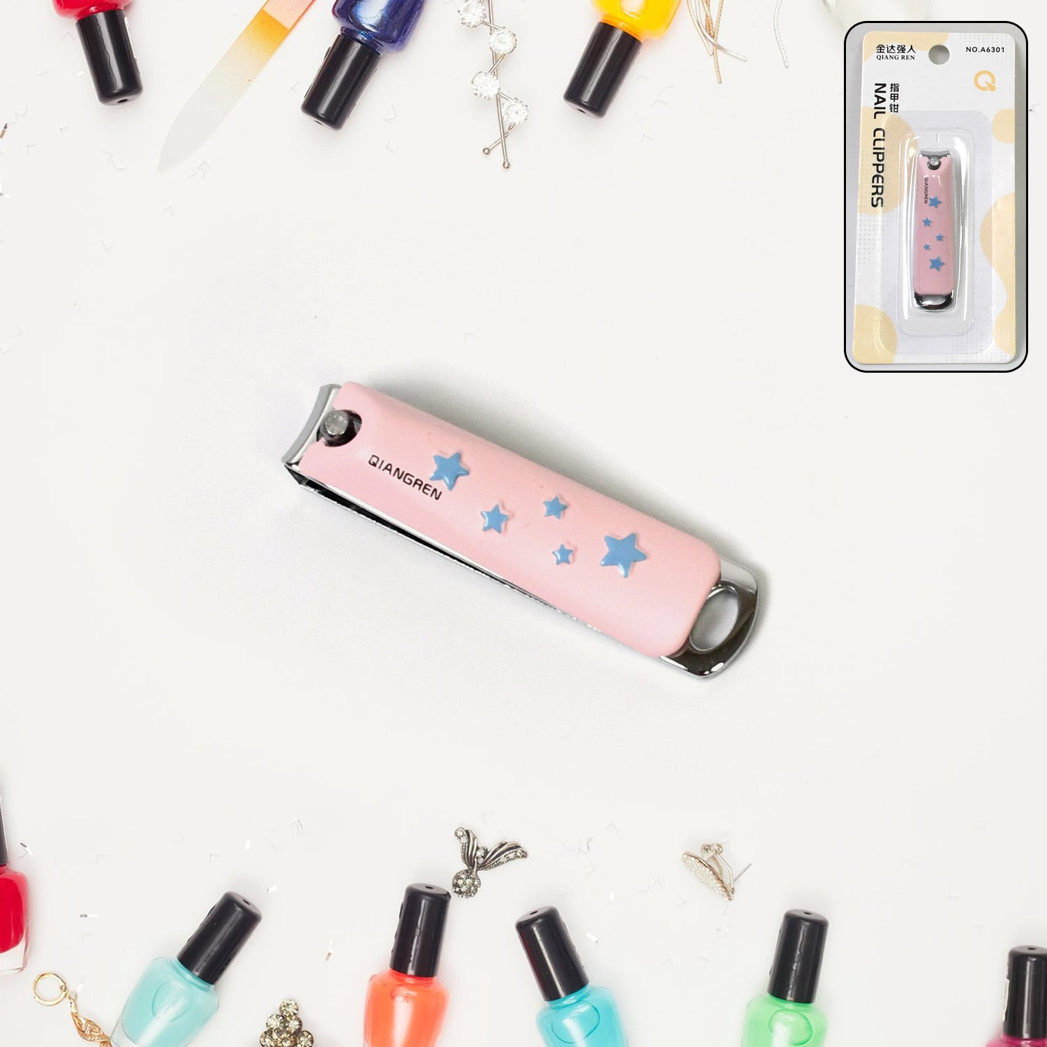 Cute Nail Clipper with Nail Catcher, Nail File - Stainless Steel (1 Pc) - Shivani Jaswal Cute Nail Clipper with Nail Catcher, Nail File - Stainless Steel (1 Pc)