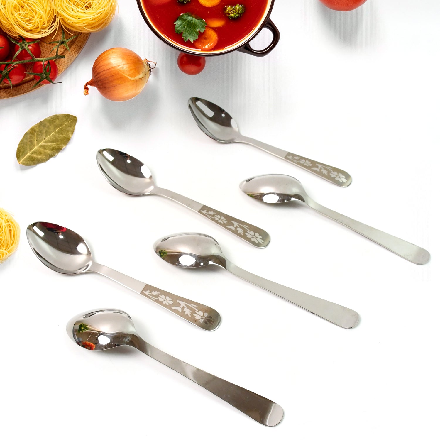 Stainless Steel Table Spoons Set of 6 - Shivani Jaswal Stainless Steel Table Spoons Set of 6