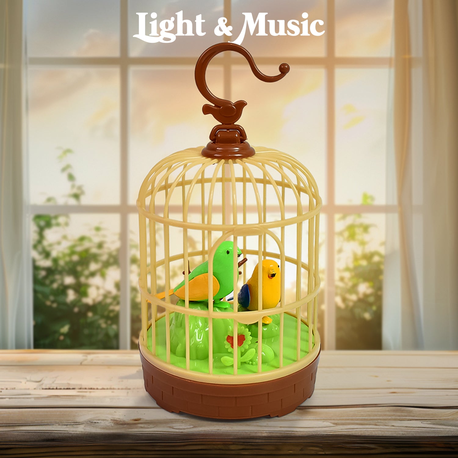 Sound Activated Chirping Bird in Hanging Cage, Beautiful Pinjra Bird Toy (1 Pc / Battery Not Operated) - Shivani Jaswal Sound Activated Chirping Bird in Hanging Cage, Beautiful Pinjra Bird Toy (1 Pc / Battery Not Operated)