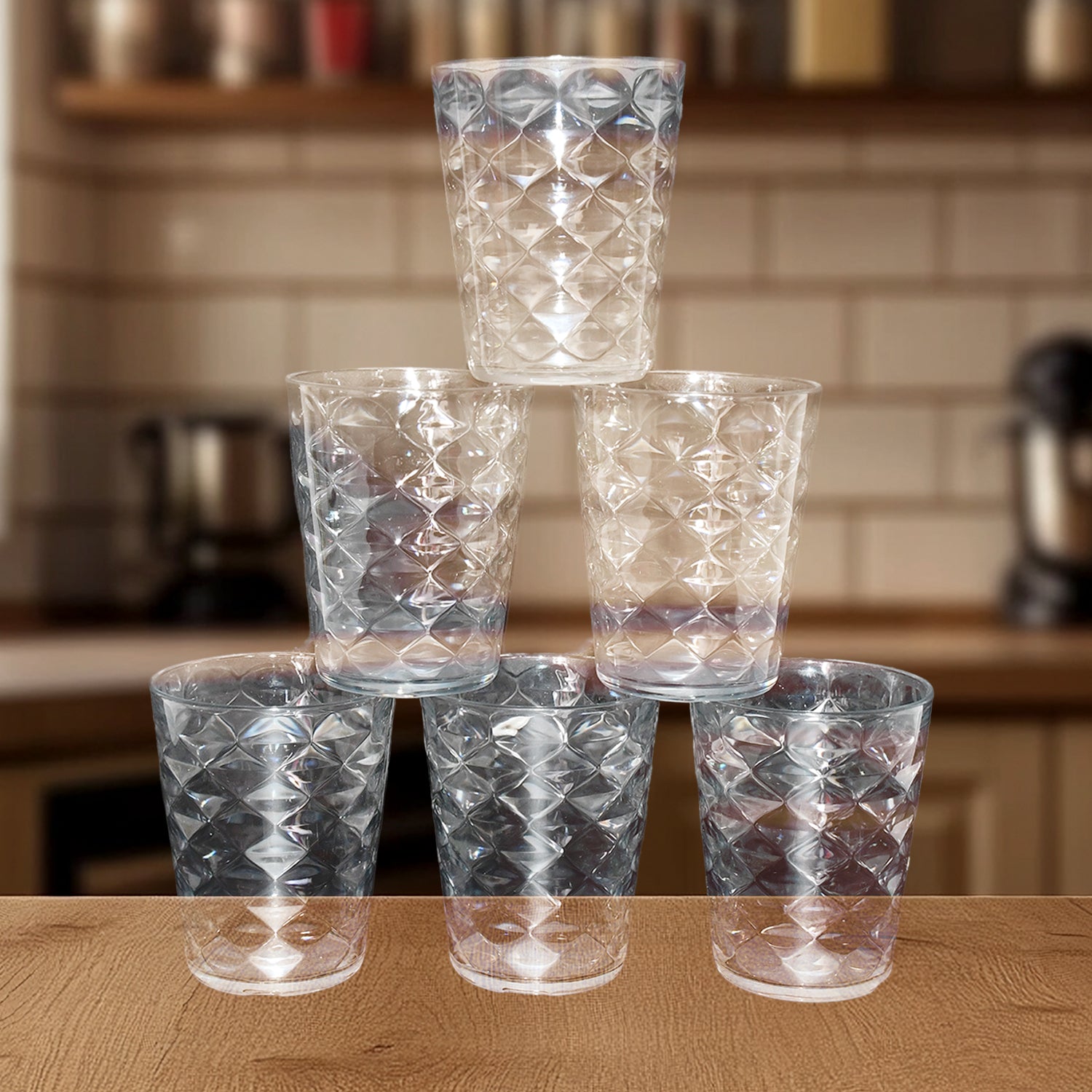 Apex Pyramid Ringo Plastic Glass – 300ml Approx | Durable, Crystal-Clear Tumbler - Shivani Jaswal Apex Pyramid Ringo Plastic Glass – 300ml Approx | Durable, Crystal-Clear Tumbler