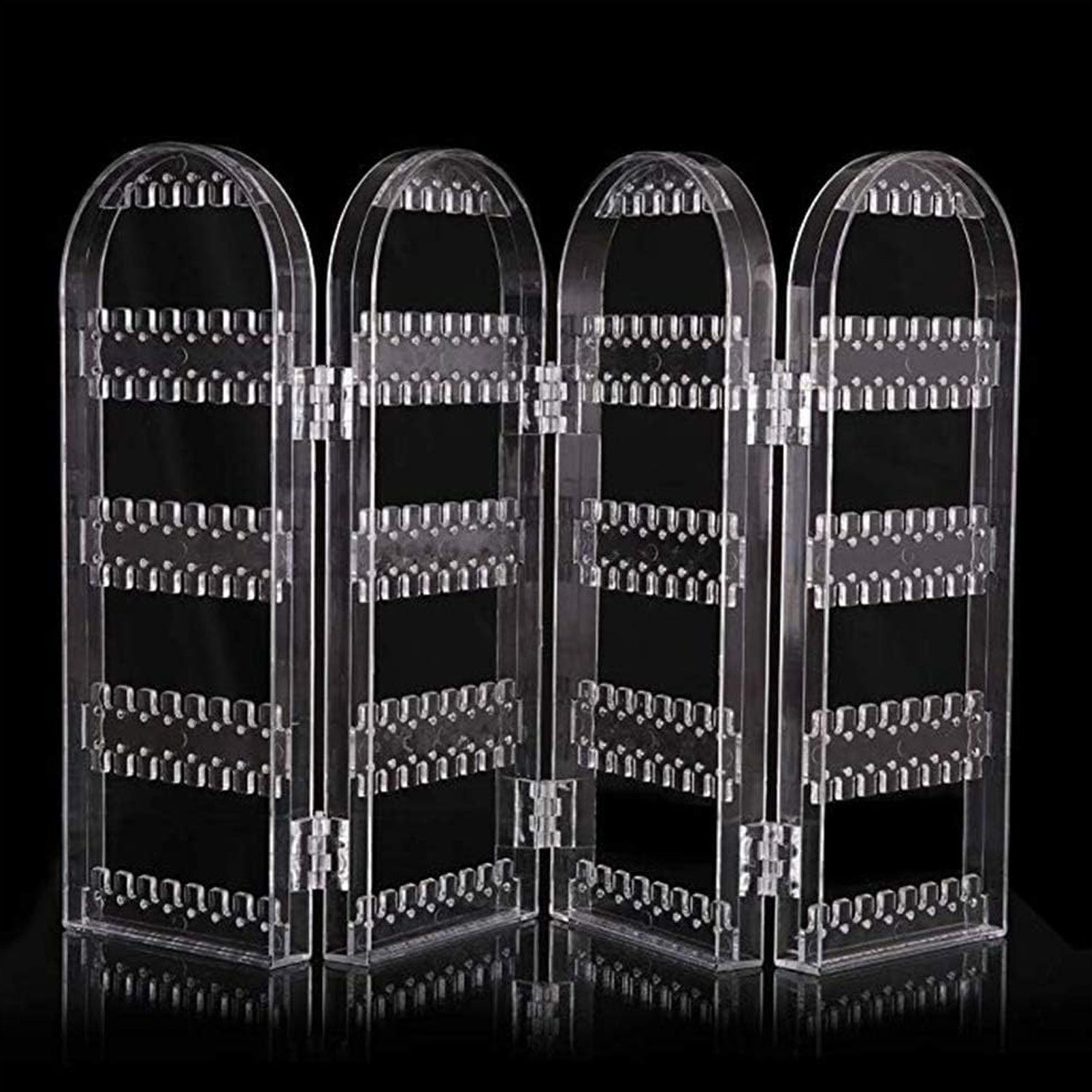 4 Folding Storage Hanger Acrylic Earring Screen Holder Display Stand Clear (1 Set) - Shivani Jaswal 4 Folding Storage Hanger Acrylic Earring Screen Holder Display Stand Clear (1 Set)
