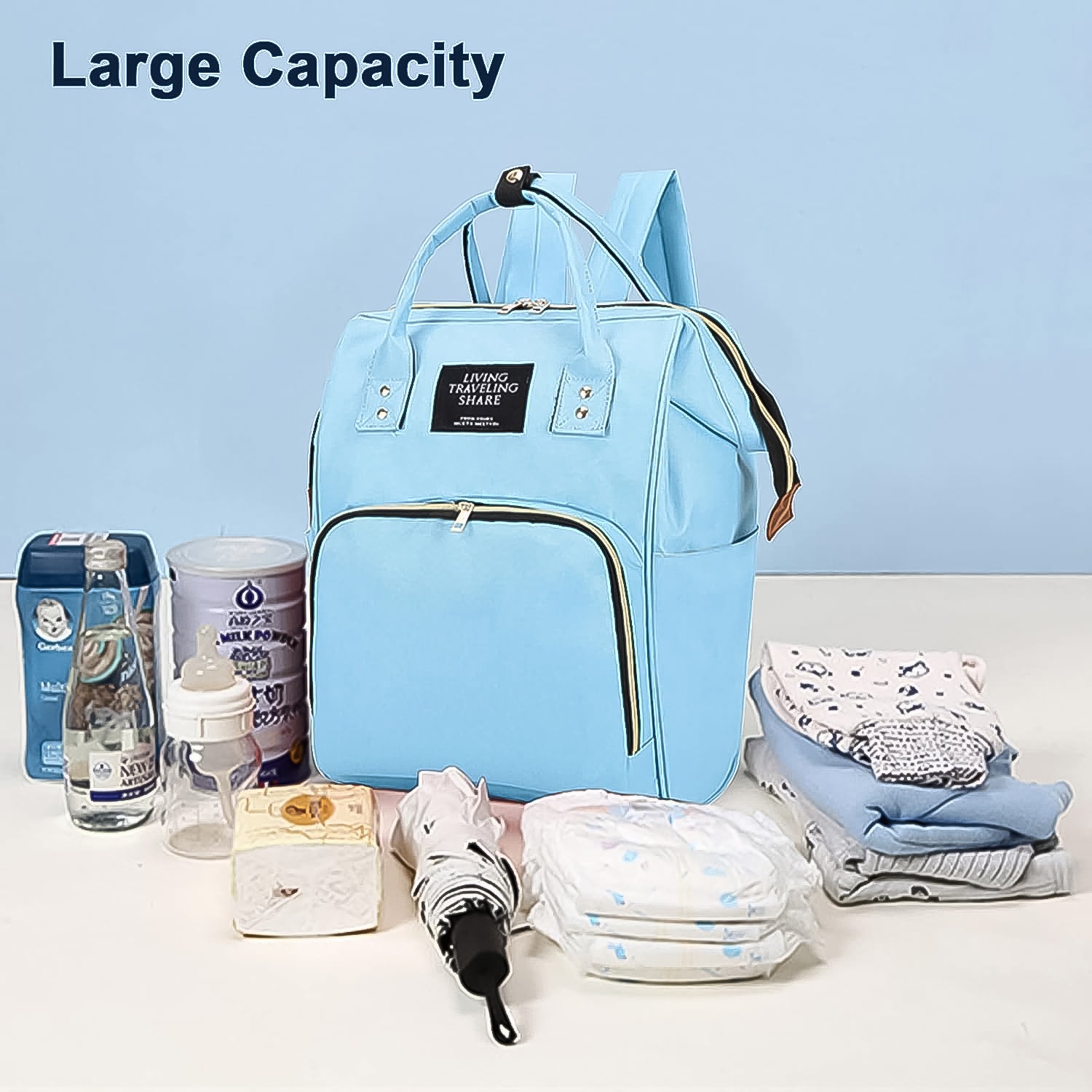 Multifunction Diaper Bag for Baby Care Travel Backpack Large Capacity (1 Pc) - Shivani Jaswal Multifunction Diaper Bag for Baby Care Travel Backpack Large Capacity (1 Pc)
