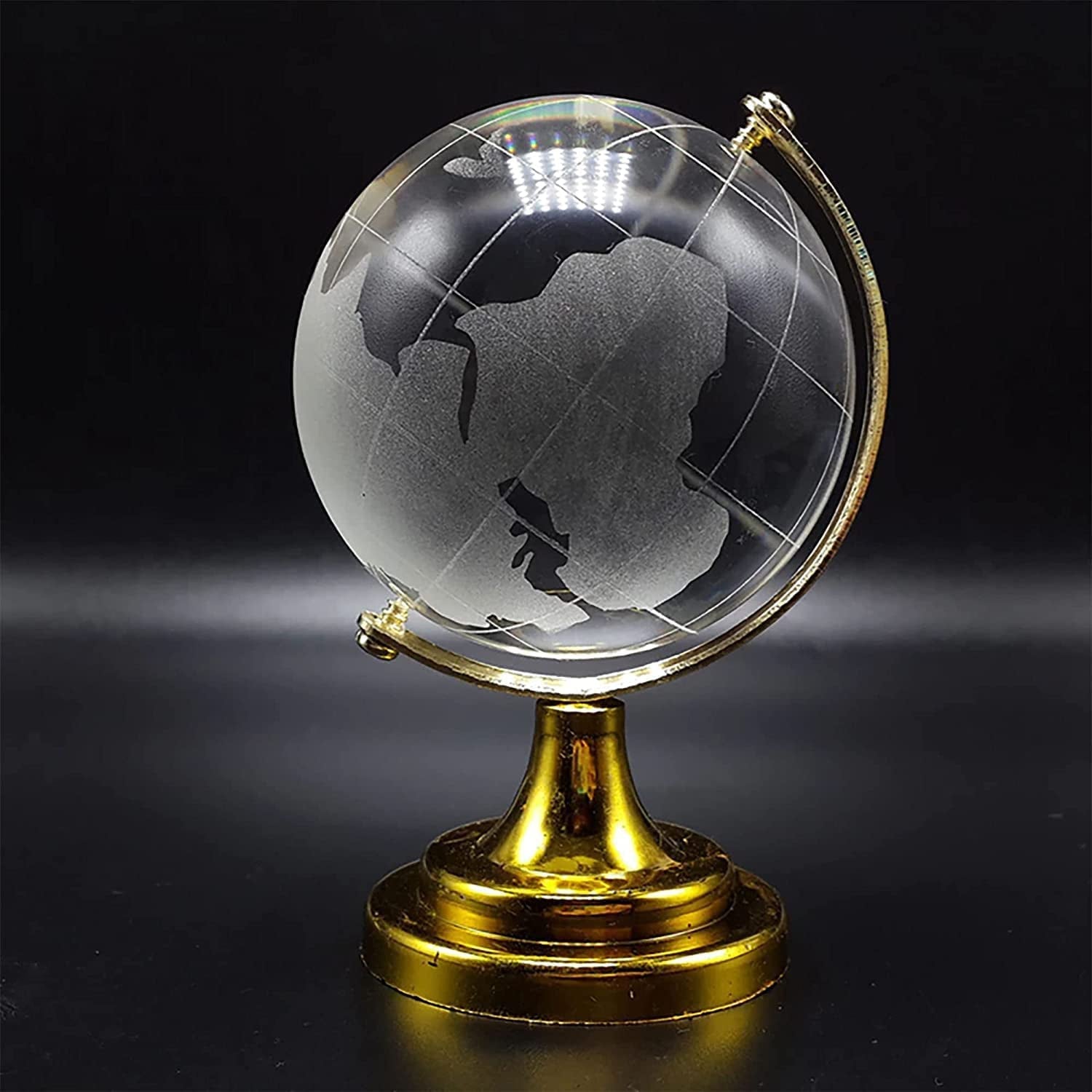Crystal Globe / World Map 50 mm with Golden Stand (1 Pc) - Shivani Jaswal Crystal Globe / World Map 50 mm with Golden Stand (1 Pc)