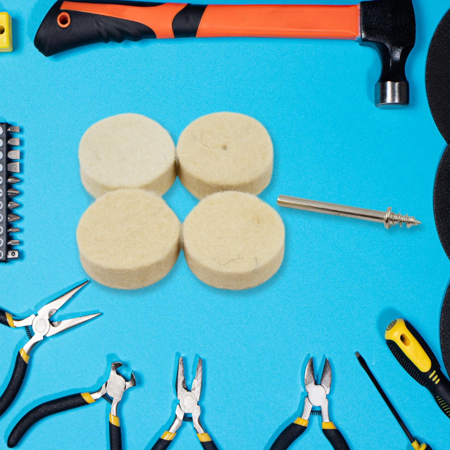 Rotary Tool Accessory Wool Felt Polishing Pad Felt (5 Pcs Set) - Shivani Jaswal Rotary Tool Accessory Wool Felt Polishing Pad Felt (5 Pcs Set)