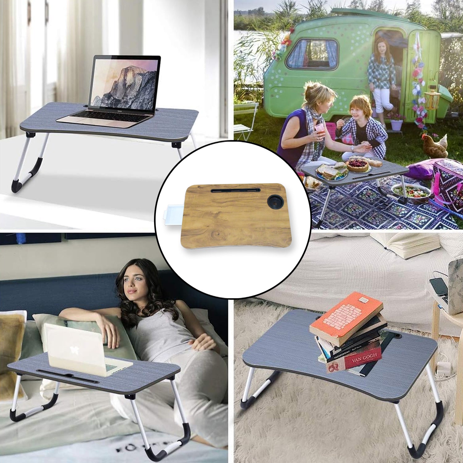 Multi-Purpose Laptop Desk for Study and Reading with Foldable, Cupholder & Drawer (1 Pc / Mix Plain Design / 58×38 Cm) - Shivani Jaswal Multi-Purpose Laptop Desk for Study and Reading with Foldable, Cupholder & Drawer (1 Pc / Mix Plain Design / 58×38 Cm)