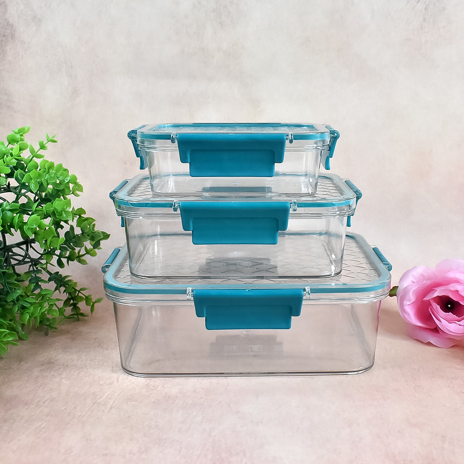 Multipurpose Plastic Containers / Lunch Boxes (3 Pcs Set / 1500, 750, 350 ML Approx) - Shivani Jaswal Multipurpose Plastic Containers / Lunch Boxes (3 Pcs Set / 1500, 750, 350 ML Approx)