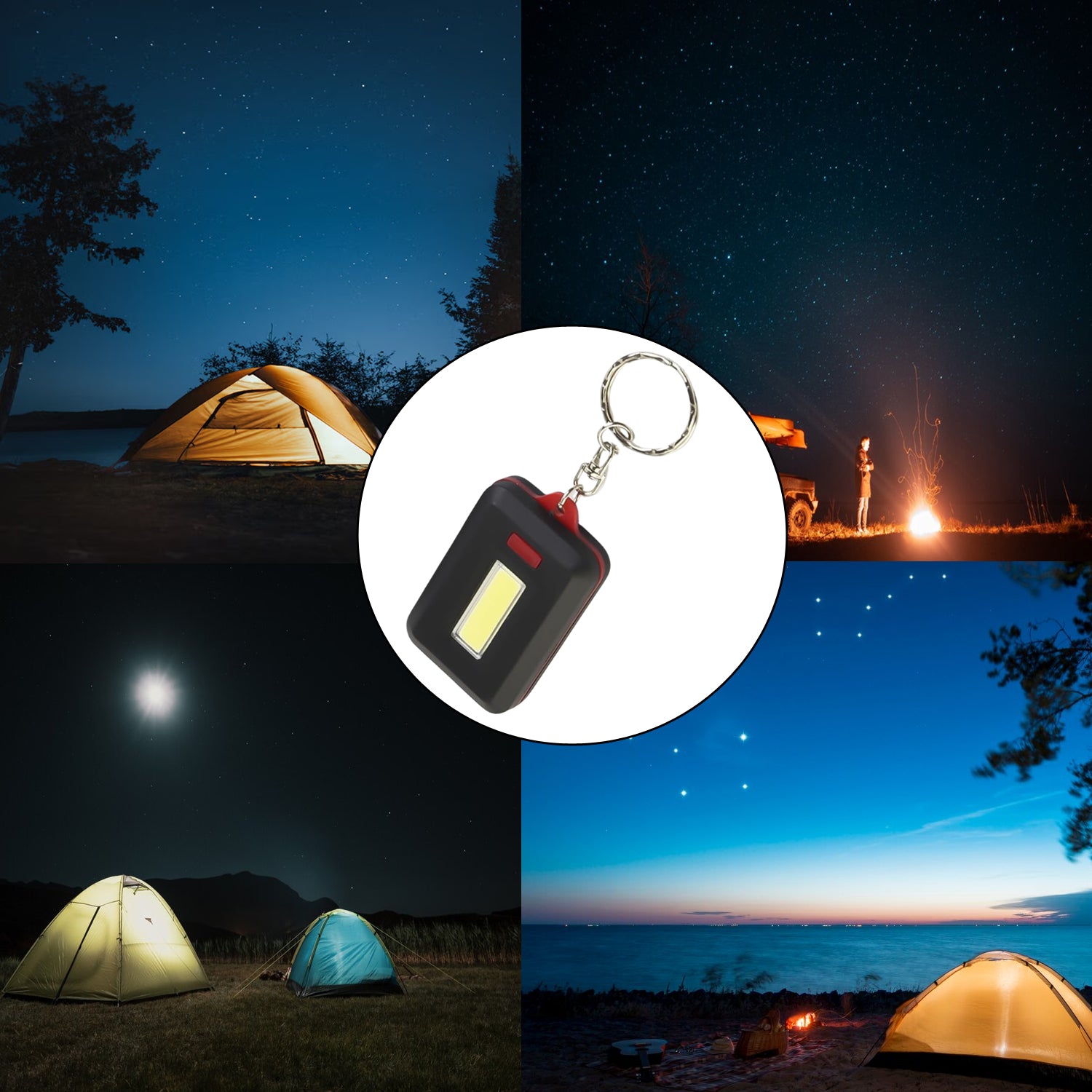 LED Keychain COB Light with Hook & Loop Sticker. 3 Light Modes (1 Pc / Battery Not Included) - Shivani Jaswal LED Keychain COB Light with Hook & Loop Sticker. 3 Light Modes (1 Pc / Battery Not Included)